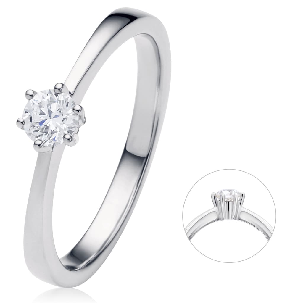 ONE ELEMENT Diamantring »0 20 ct Diamant Brillant Ring aus 585 Weißgold« Damen Gold Schmuck