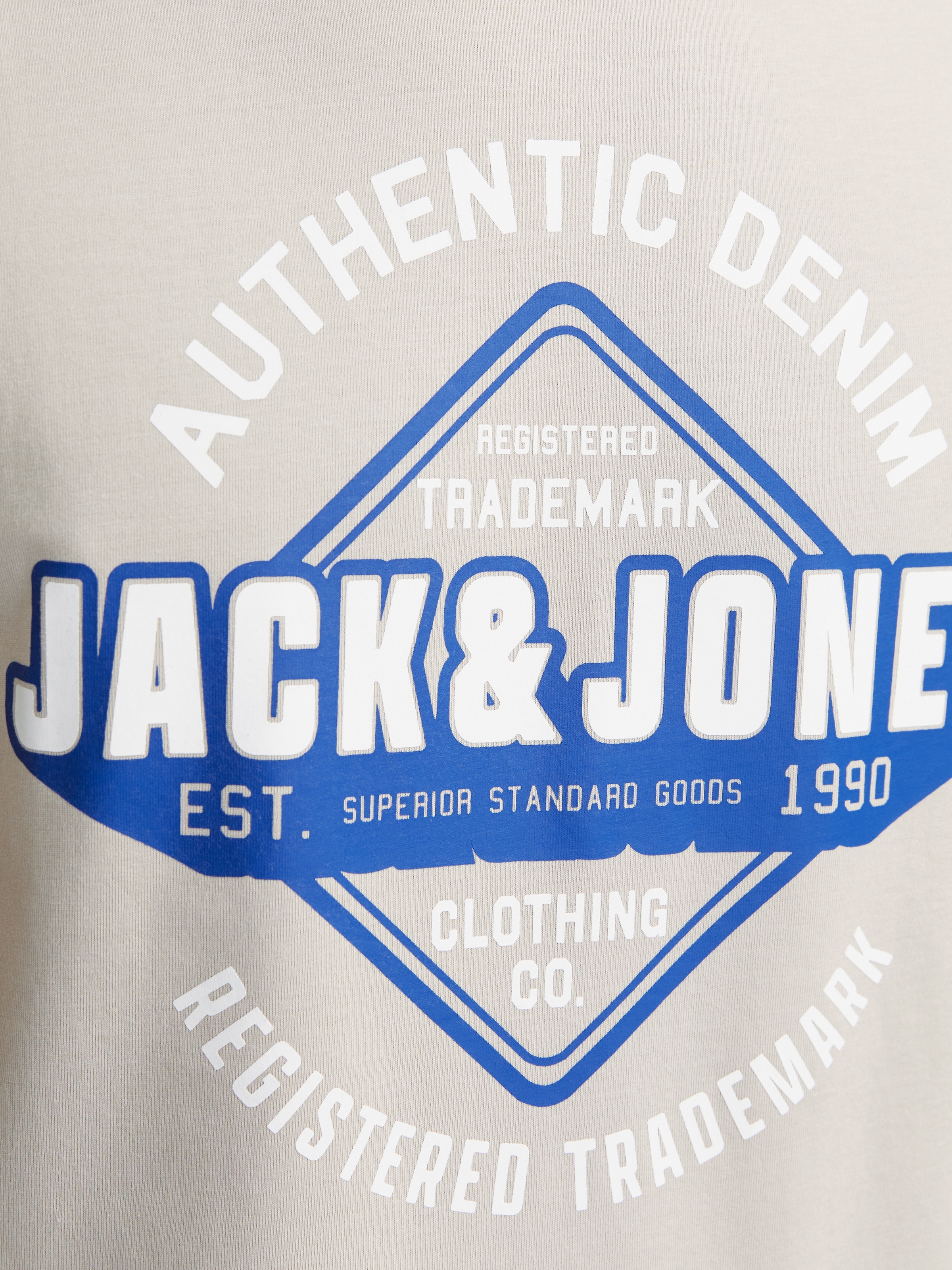 Jack & Jones Rundhalsshirt »JJELOGO TEE SS O-NECK 2 COL SS25 SN«, mit Logo Print
