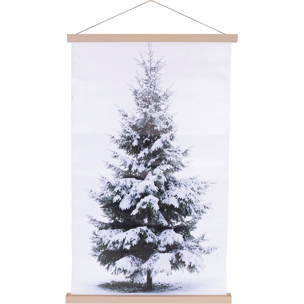 Myflair Möbel & Accessoires LED-Bild »Wandbehang Tannenbaum, mit LED-Beleuchtung, Weihnachtsdeko«, (1 St.)