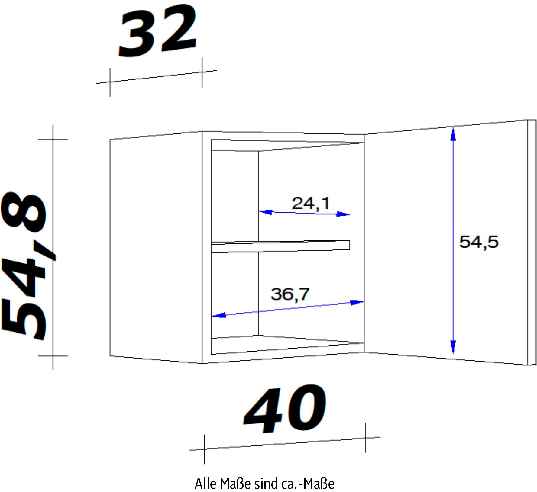 Hängeschrank H cm | »Florenz«, x BAUR 32 x Flex-Well x x 40 T) (B 54,8 bestellen