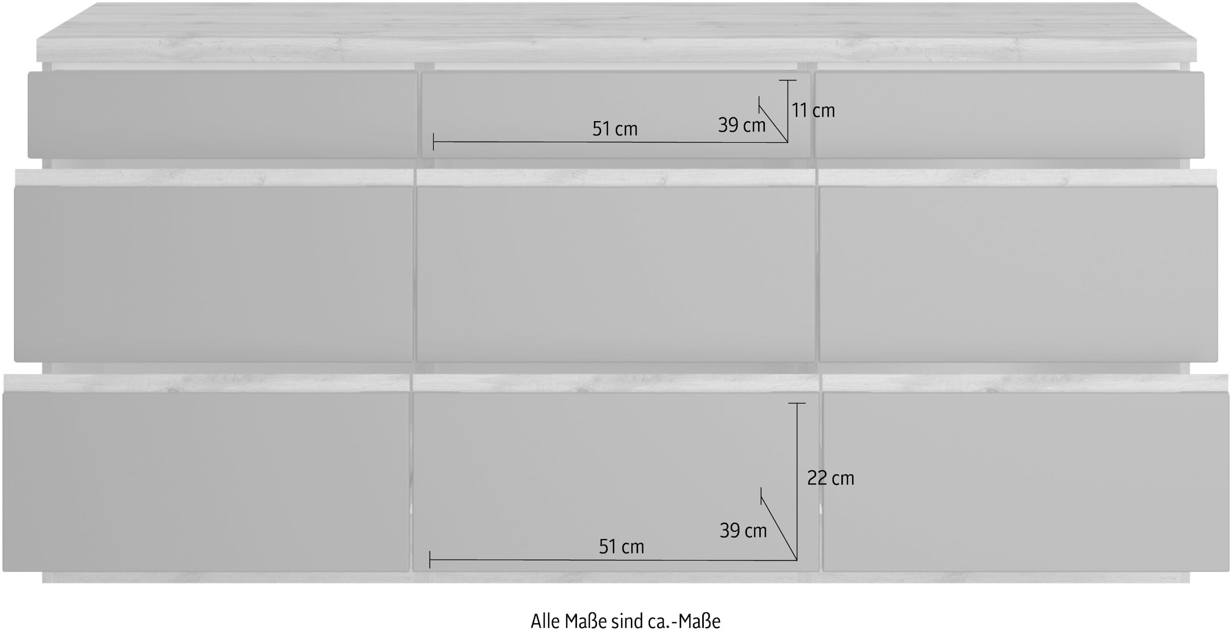 HELD MÖBEL Unterschrank »Riesa«, Breite 180 cm, MDF-Fronten | BAUR