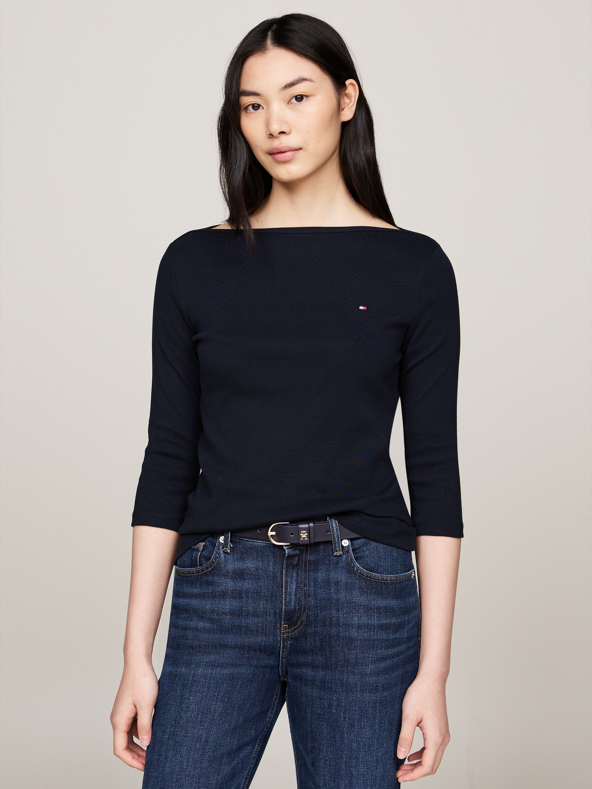 Tommy Hilfiger 3/4-Arm-Shirt "NEW CODY SLIM BOAT-NK 3/4SLV", mit Tommy Hilfiger Markenlabel