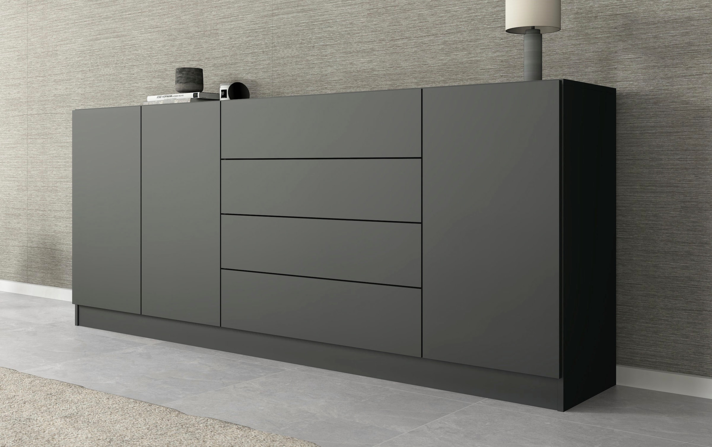 borchardt Möbel Sideboard »Vaasa, Kommode mit 3 Türen und 4 Schubkästen auf Kugelführungen« Breite 190 cm