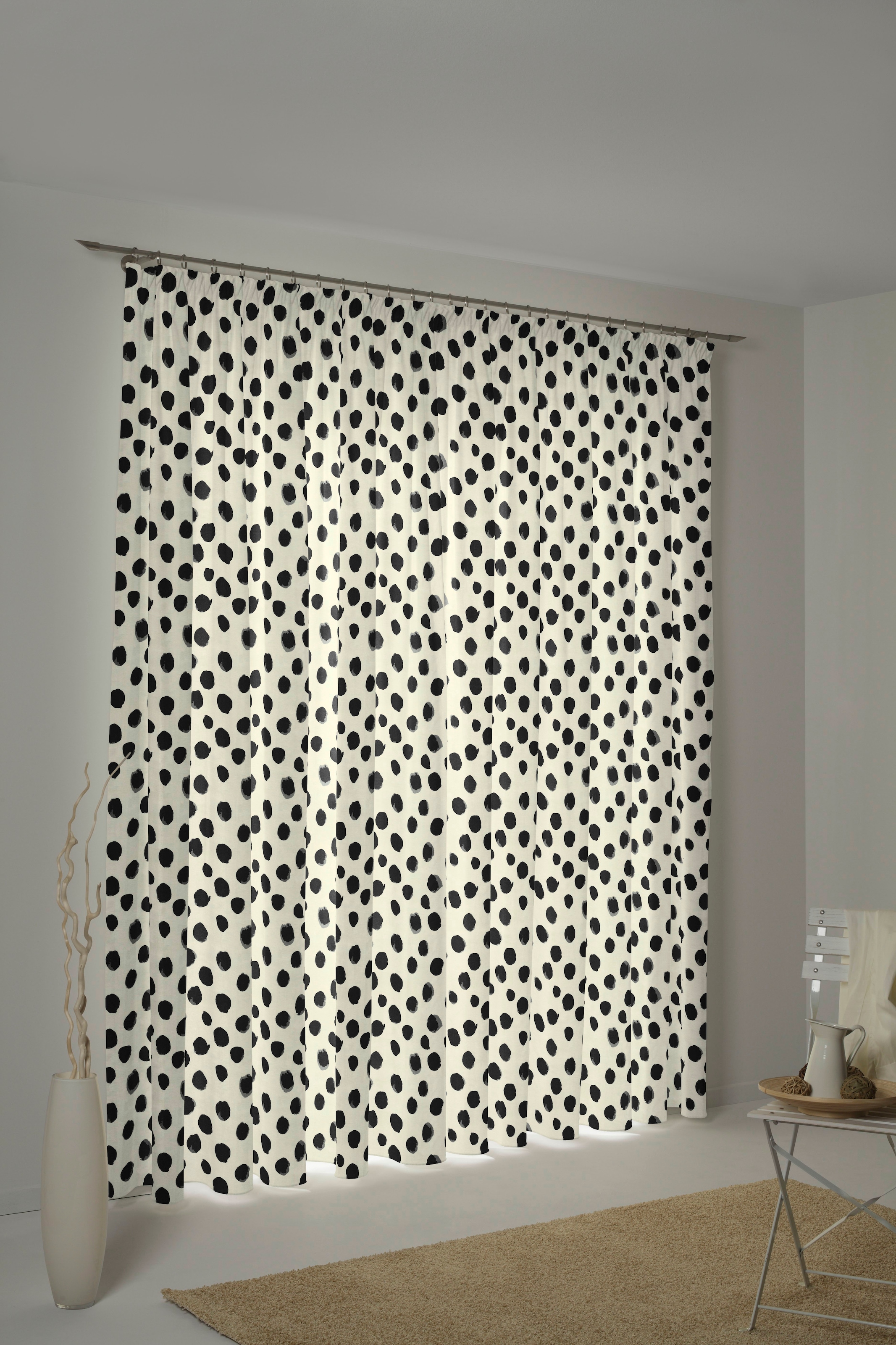 Adam Vorhang "Vorhang Dots aus Leinen und Bio-Baumwolle, Kräuselband (1 St) günstig online kaufen