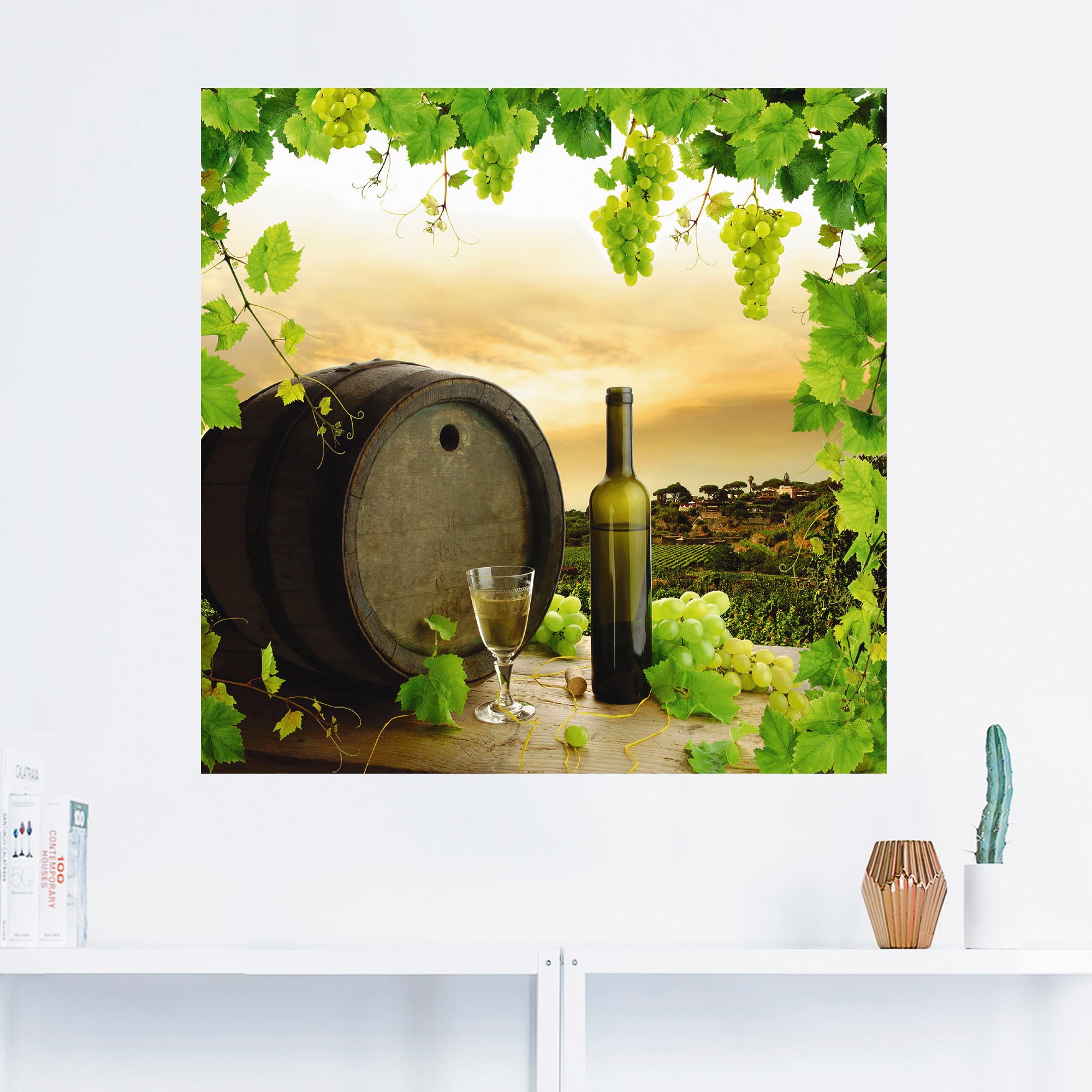 Leinwandbild, Friday Alubild, St.), Wandbild Reben Artland BAUR Weinberg«, Poster Black »Wein in Wandaufkleber (1 oder Trauben Wein versch. Bilder, | als Größen