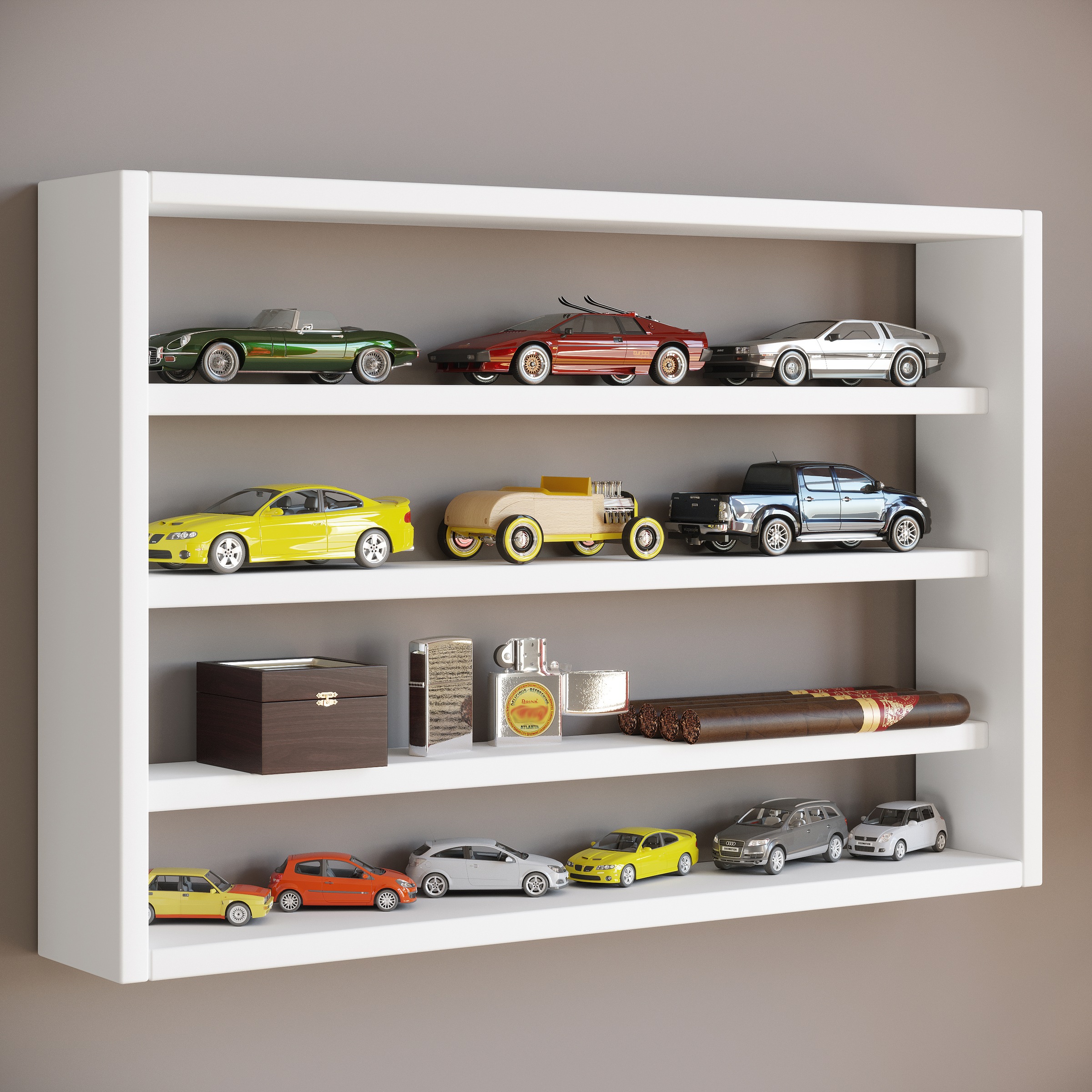 VCM Wandregal »Holz Wandregal Wandvitrine Regal Deko Osado M«