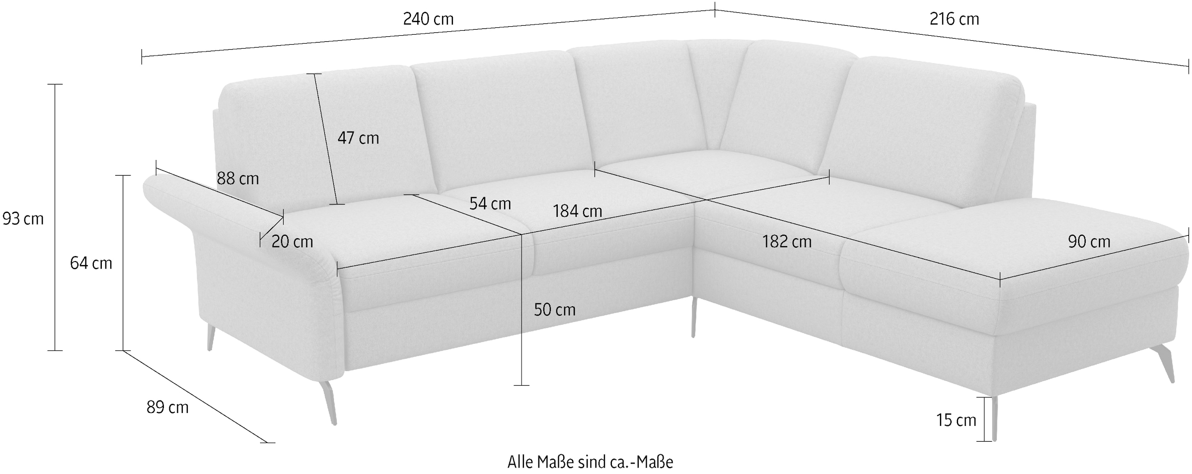 Home affaire Ecksofa »Rochelle«, optional: Armteilverstellung, klappbar, Bettkasen