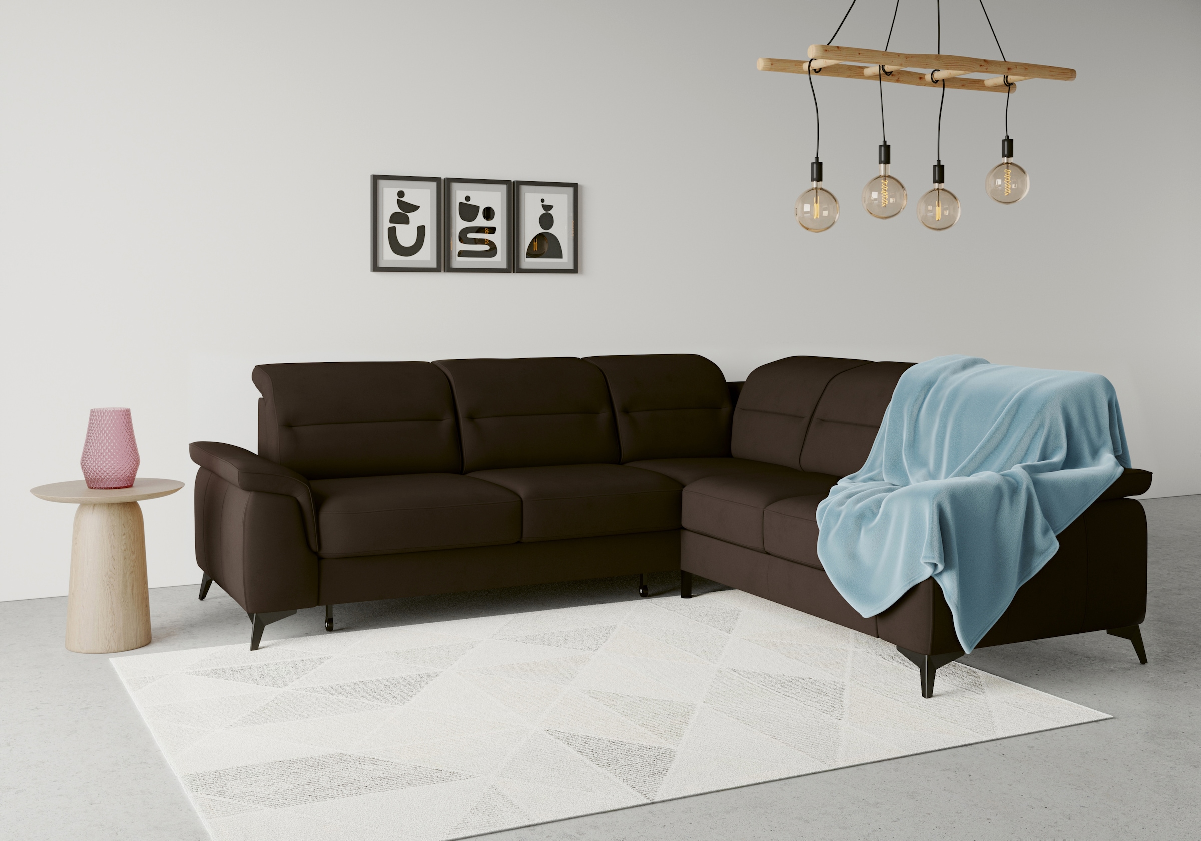 sit&more Ecksofa "Sinatra L-Form" optinal mit Kopfteilverstellung und Armte günstig online kaufen