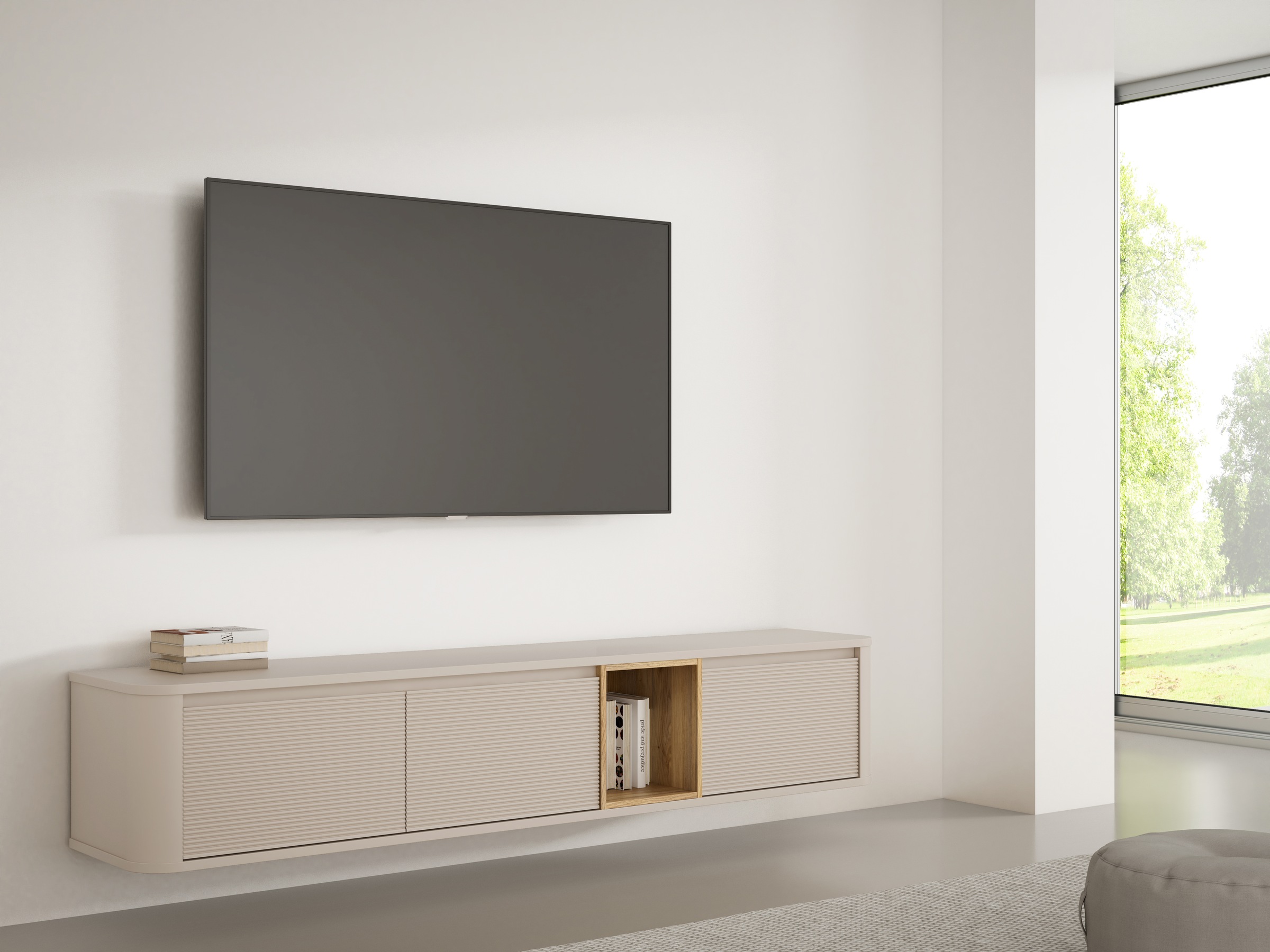 FORTE TV-Board B/H/T 215/41,5/41,3 cm, Stauraum, MDF Front günstig online kaufen