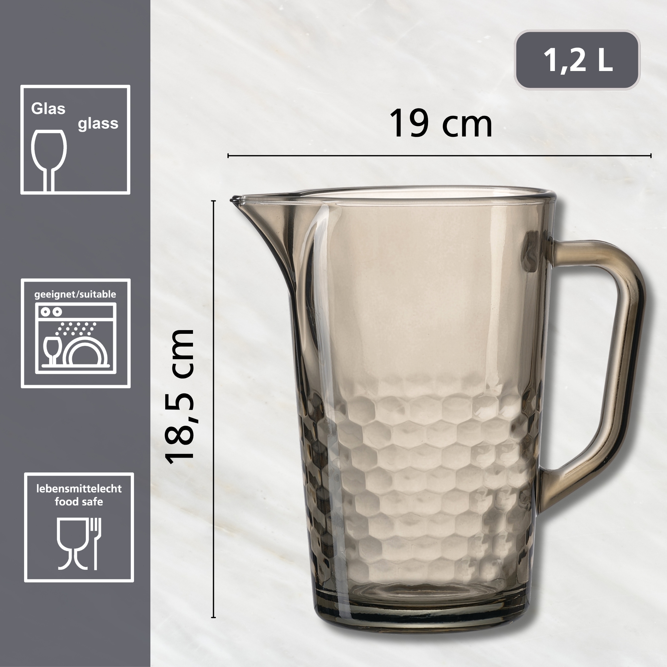 Ritzenhoff & Breker Wasserkrug »Favo« Spülmaschinengeeignet, Fassungsvermögen: 1,2 Liter