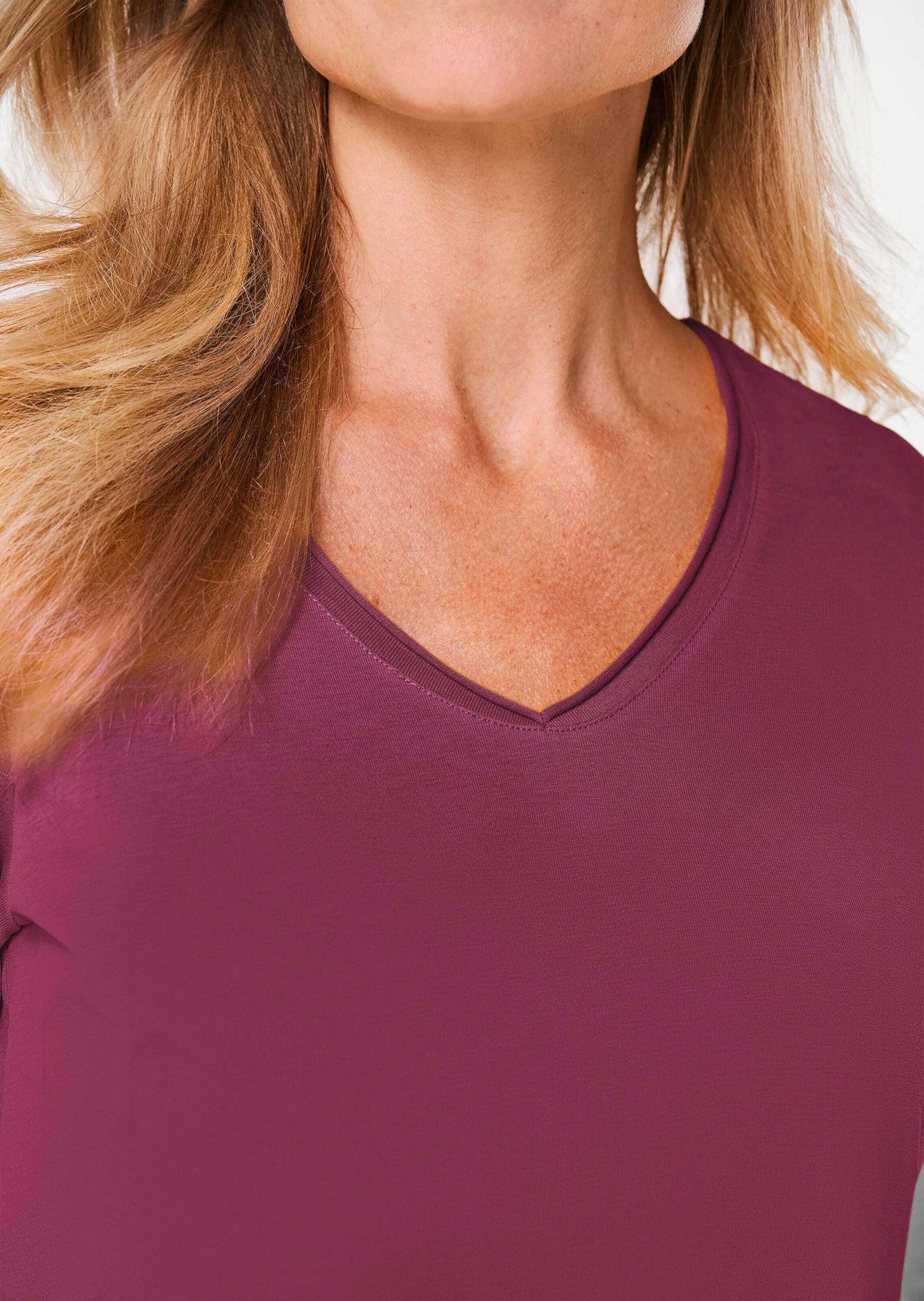 GOLDNER 3/4-Arm-Shirt »Shirt Shirt mit V-Ausschnitt«