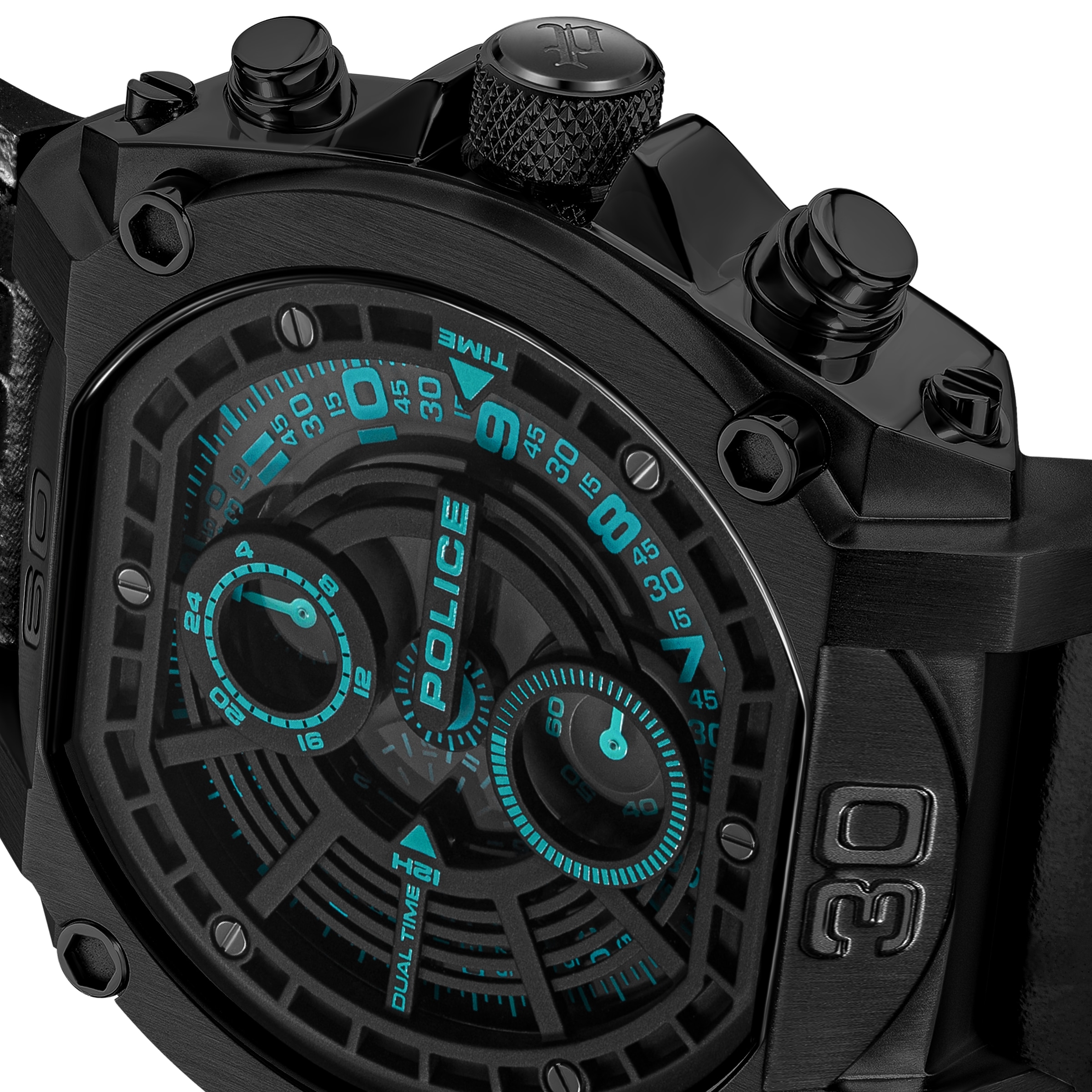 Police Quarzuhr »Norwood« Armbanduhr, Herrenuhr, Lederarmband, analog, 12/24-Std.-Anzeige