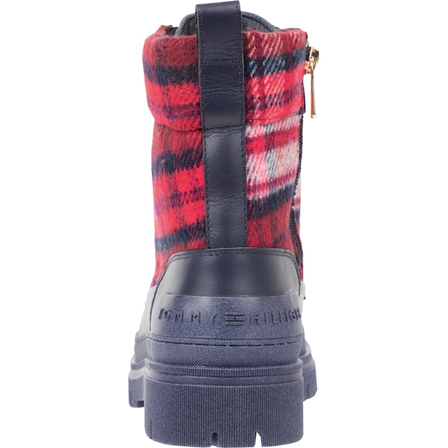 »FEMININE Schnürstiefelette Karo-Muster | coolem Black Tommy LACE Hilfiger BAUR UP TARTAN mit Friday BOOTIE«,