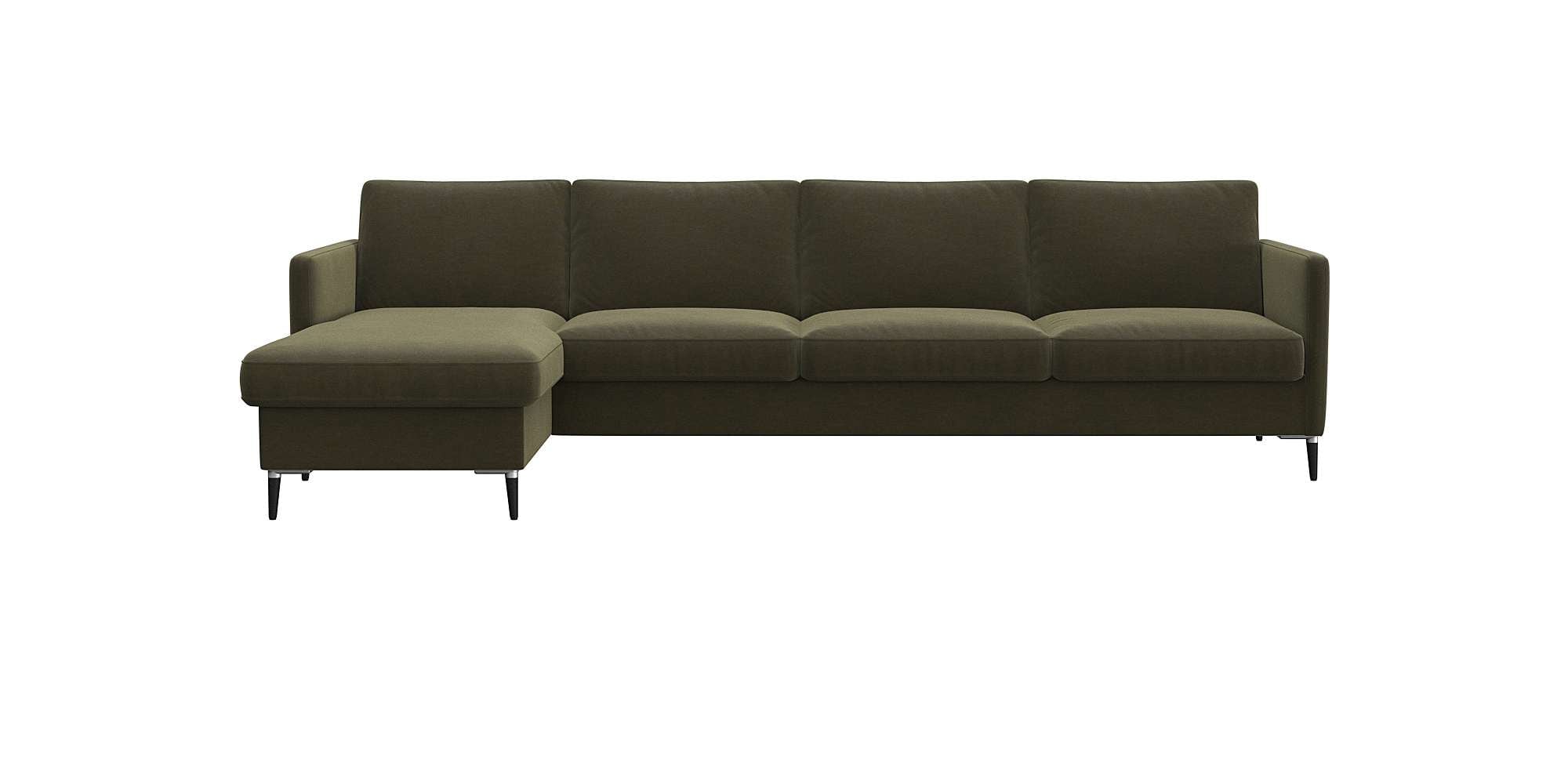 FLEXLUX Ecksofa "Fiore, L-Form" schmale Armlehnen, Kaltschaum, Füße Alu+schwarz