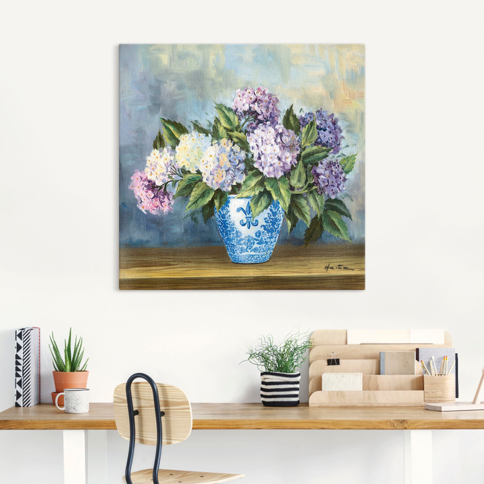Leinwandbild, Poster Wandaufkleber in »Hortensien«, oder BAUR Artland Blumenbilder, Alubild, kaufen (1 versch. Größen St.), | Wandbild als