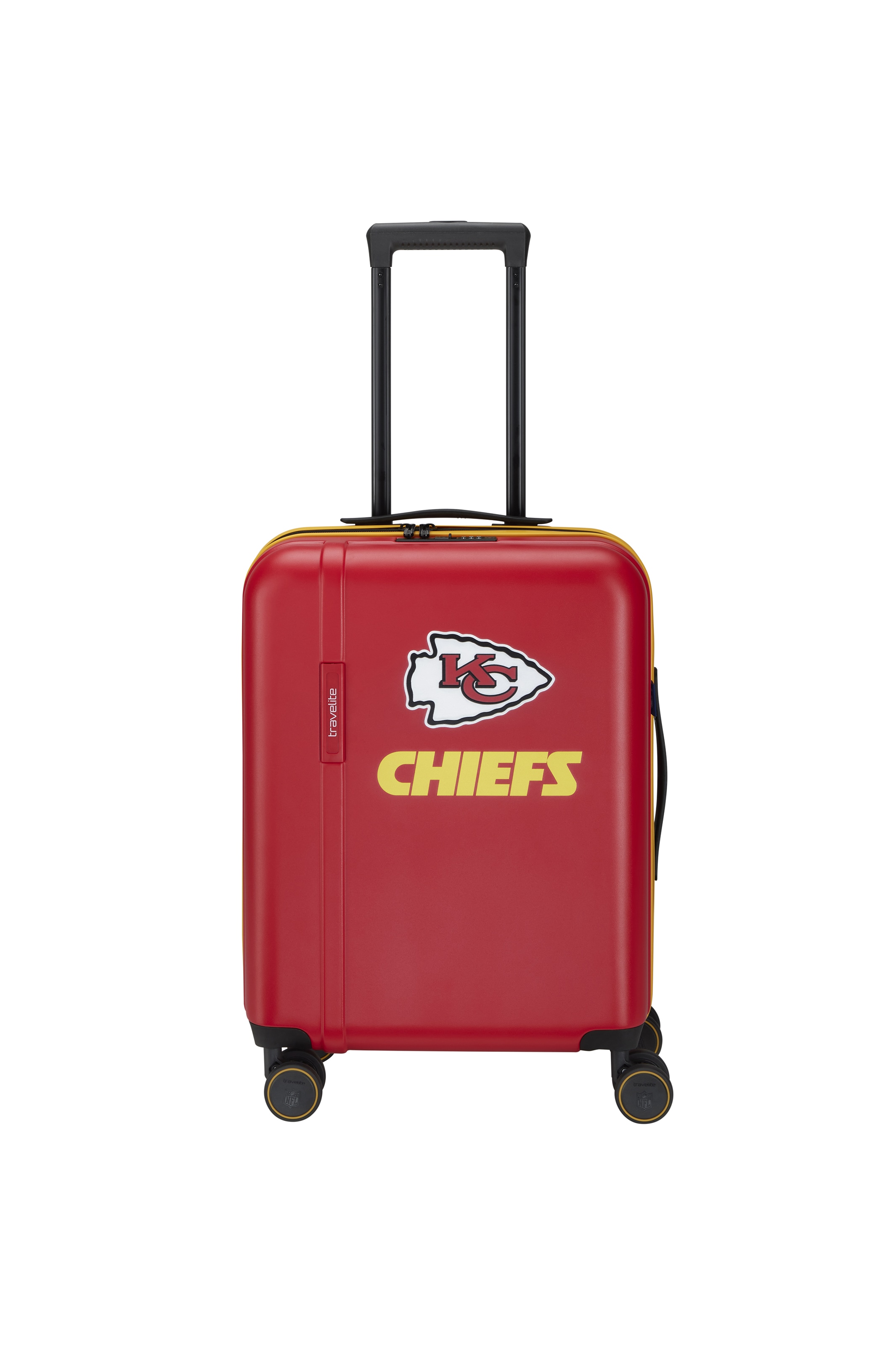TRAVELITE Trolley "travelite x NFL Koffer Hartschale", rot, ABS, Koffer, Unisex Koffer, TSA-Schloss, 4 Doppelrollen, offizielles NFL-Teamdesign