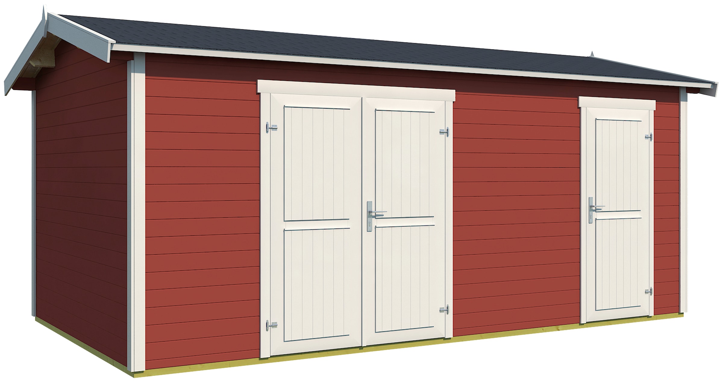 LASITA MAJA Gartenhaus »Tuvalu XL«, Blochbohlenhaus 28mm 2-Raum, Fundamentmass 5000x3000, Schwedenrot