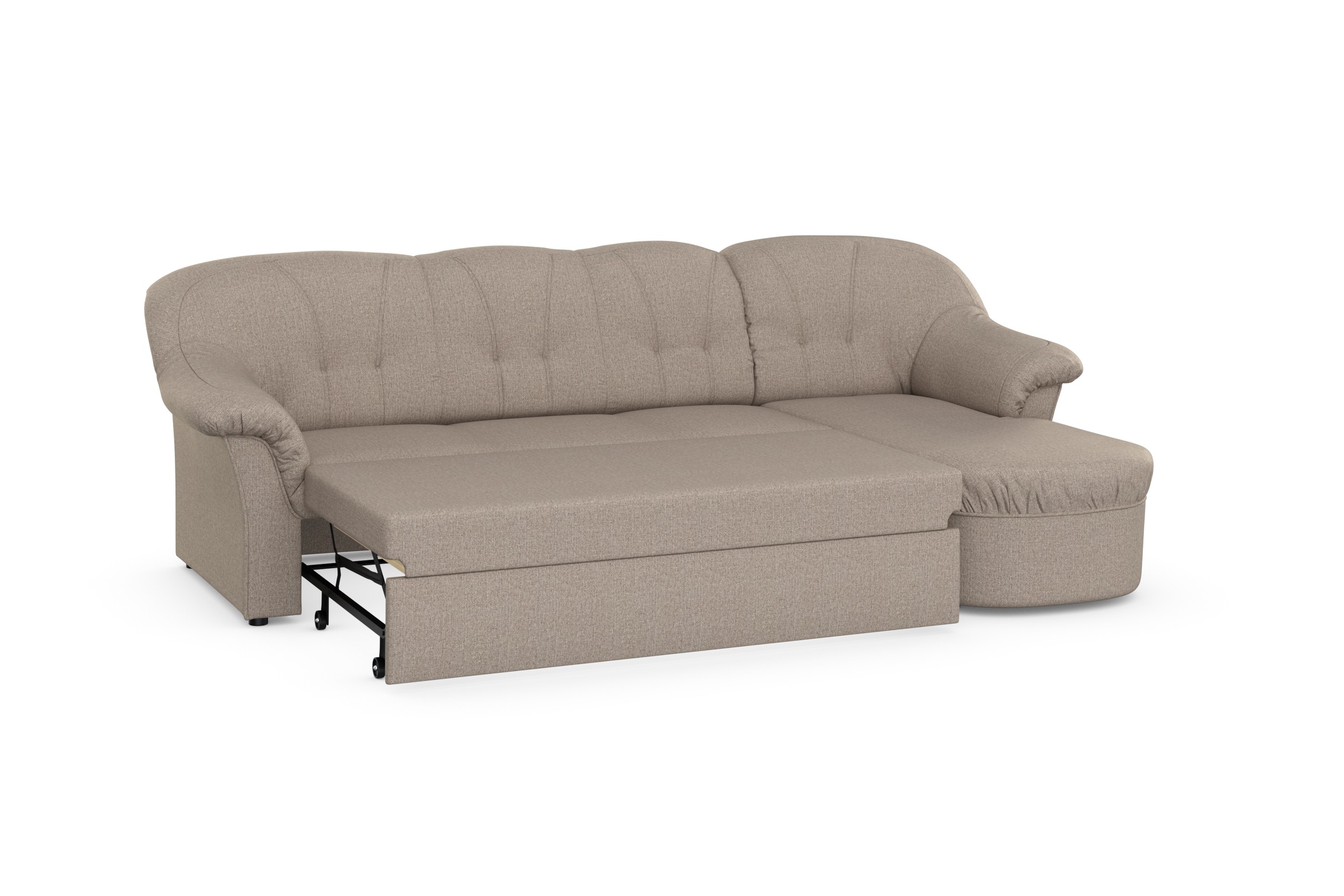 DOMO collection Ecksofa »Pegnitz, elegante Rückensteppung, kompakte Stellmaße 238/141cm, L-Form«, wahlweise mit Bettfunktion