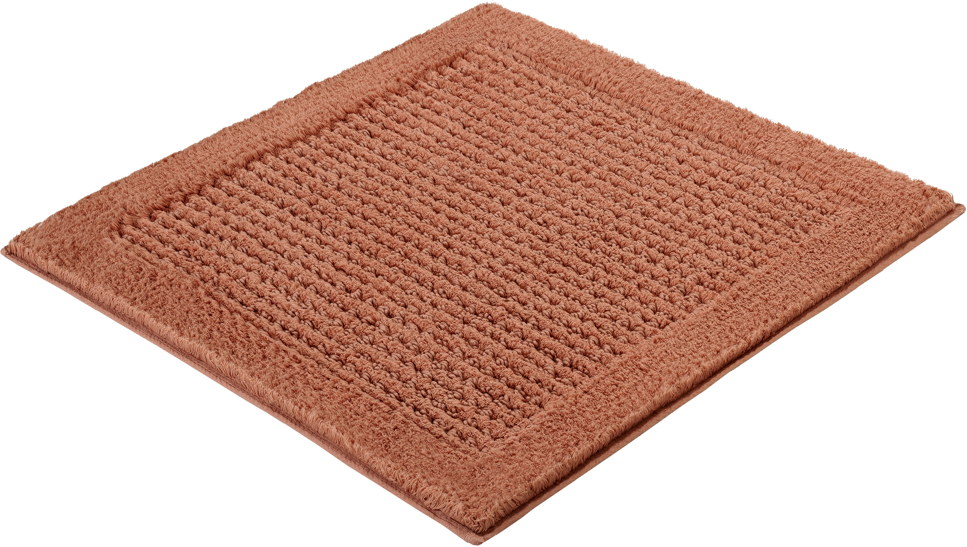 Kleine Wolke Badematte "Net, Badvorleger, Badezimmer Teppich" Höhe 17 mm rutschhemmend beschichtet fußbodenheizungsgeeignet Badteppich, Uni Farben, rutschhhemmend