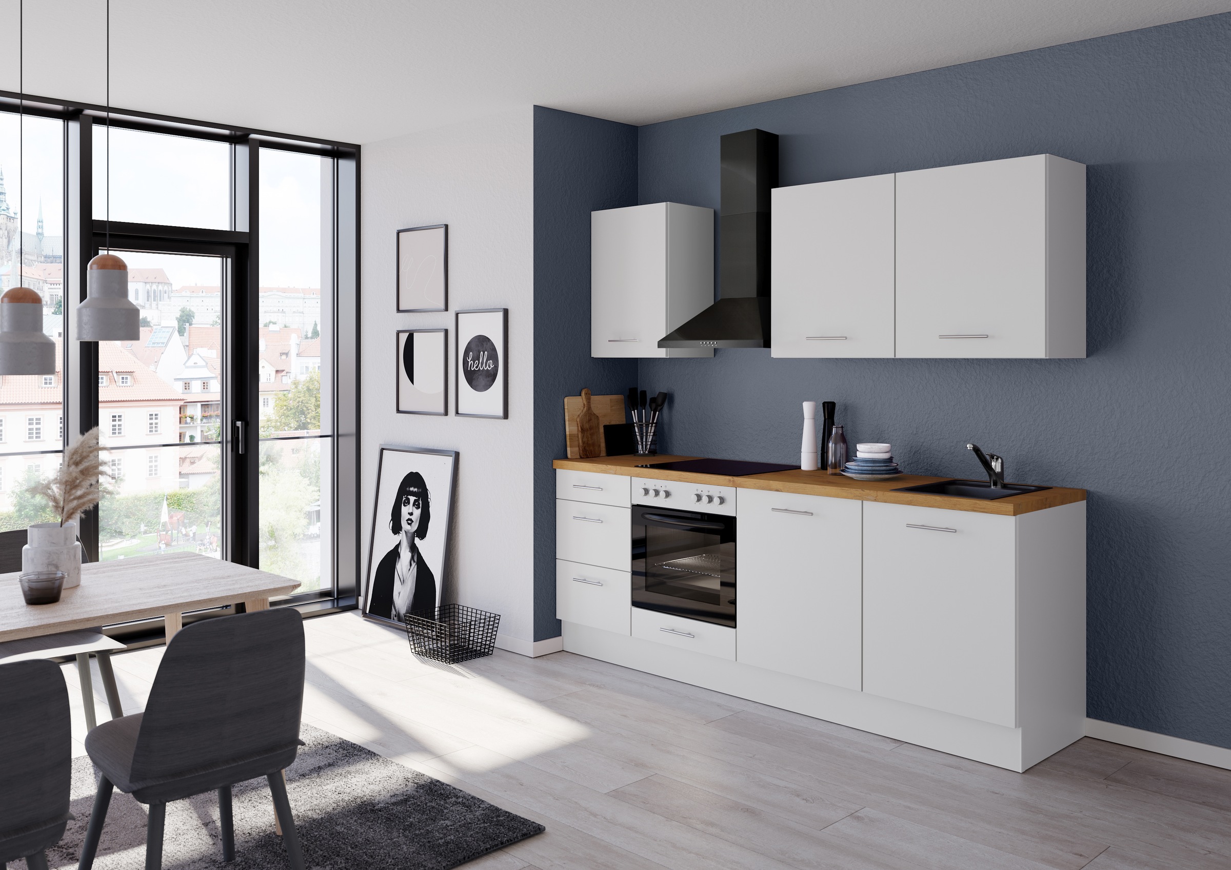 IMPULS KÜCHEN Küchenzeile ""Kopenhagen", Ausrichtung wählbar, Schubkästen m günstig online kaufen