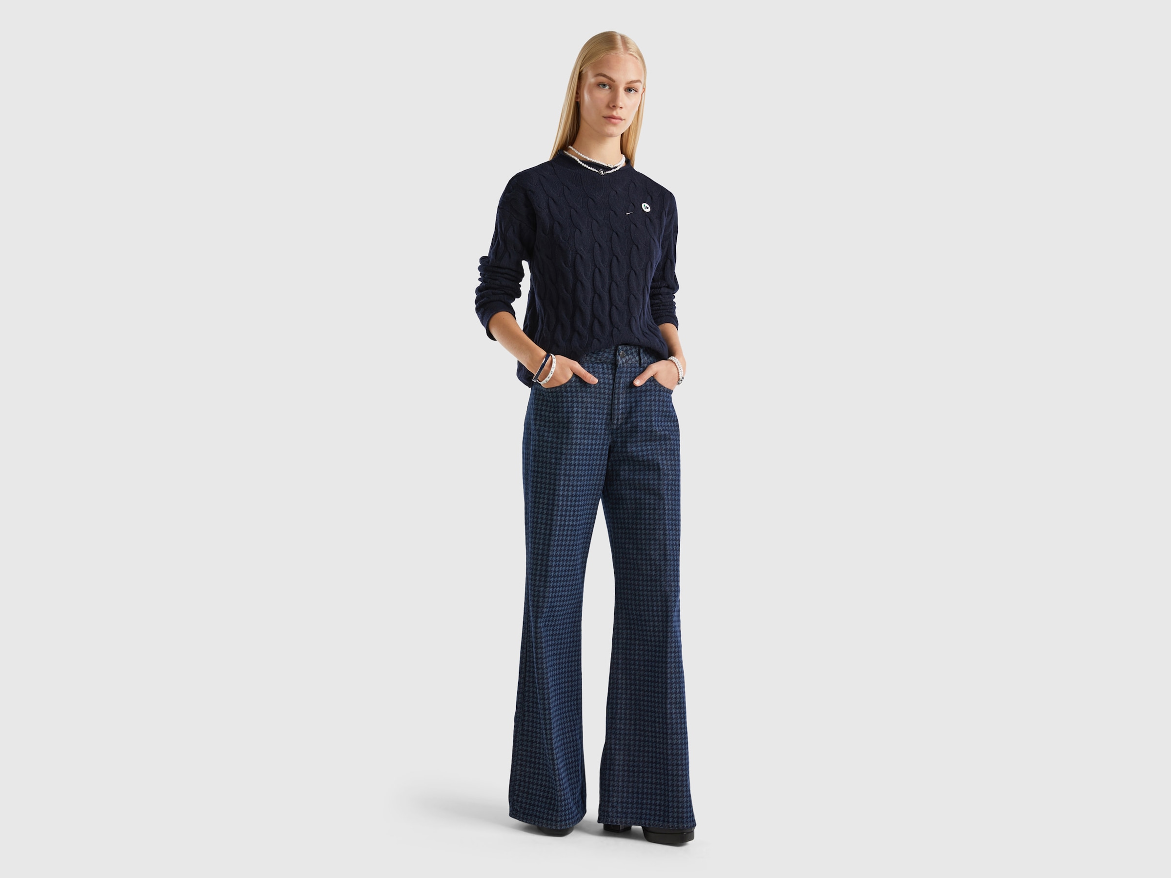 United Colors of Benetton Strickpullover, mit Zopfstrick-Muster