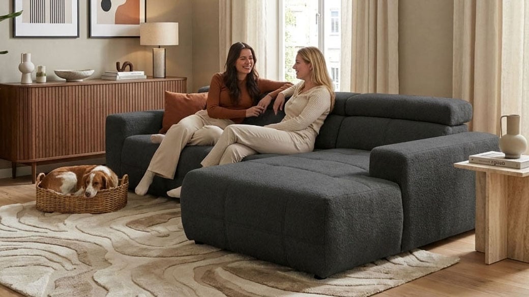 OTTO home Ecksofa "Ballerup 235 x 175 cm, auch mit verstellbarer Sitztiefe" Kopfteile & Sitztiefe verstellbar, Pet Friendly Bezug, L-Form