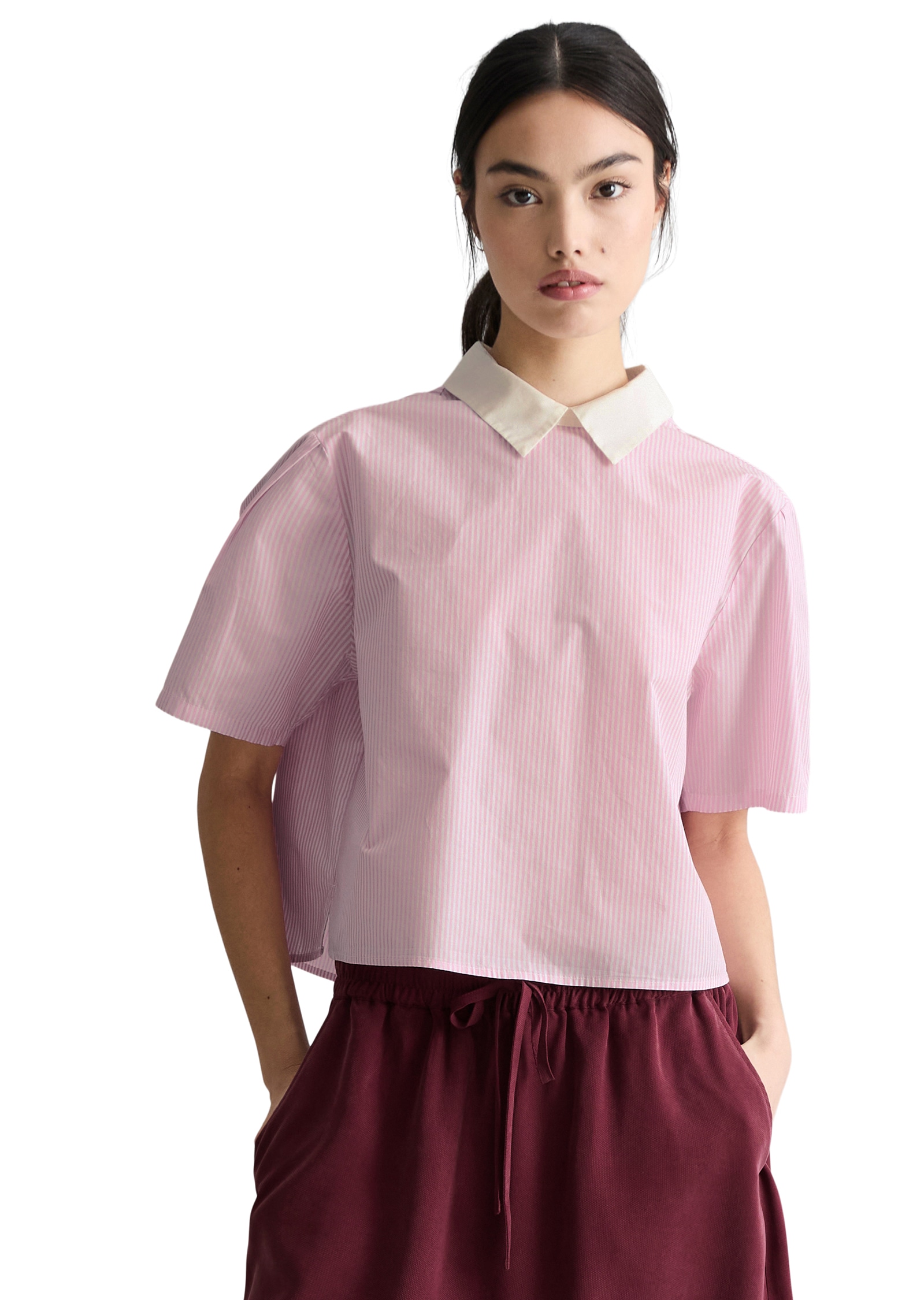 Marc OPolo DENIM Kurzarmbluse relaxed aus Papertouch Popeline günstig online kaufen