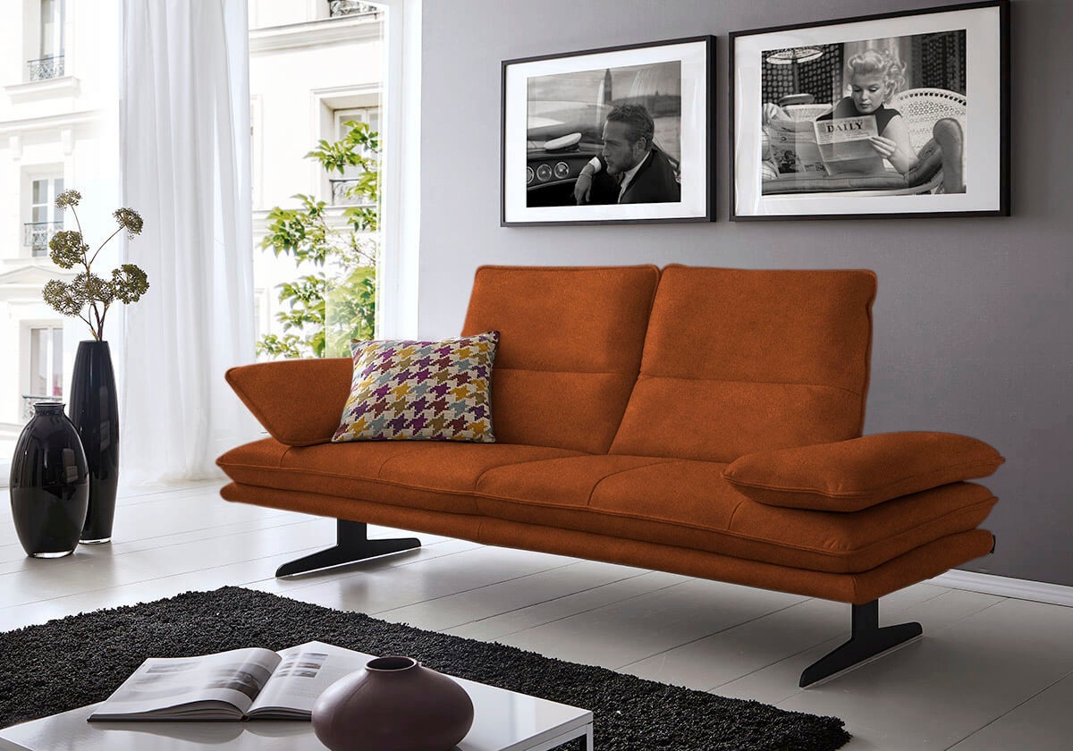 W.SCHILLIG 2-Sitzer "broadway, Designsofa mit tollem Sitzkomfort, Breite 216cm" Sitztiefenverstellung, Kopfteil- & Seitenteilverstellung, Breite 216cm