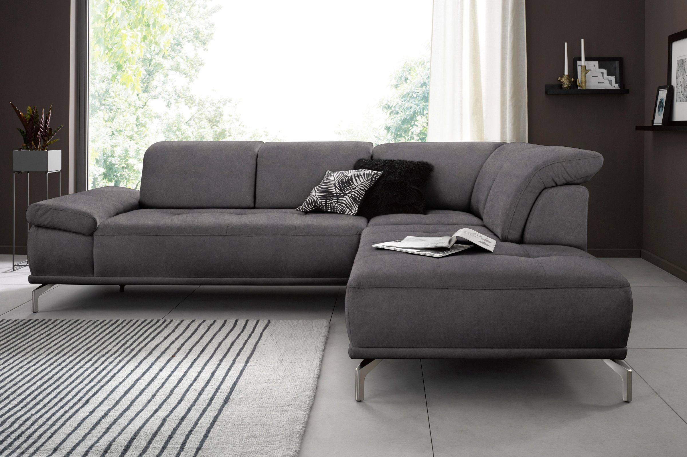 OTTO home Ecksofa "Caluna" Inkl.Sitztiefenverstellung, wahlweise mit Kopf- und Armteilverstellung