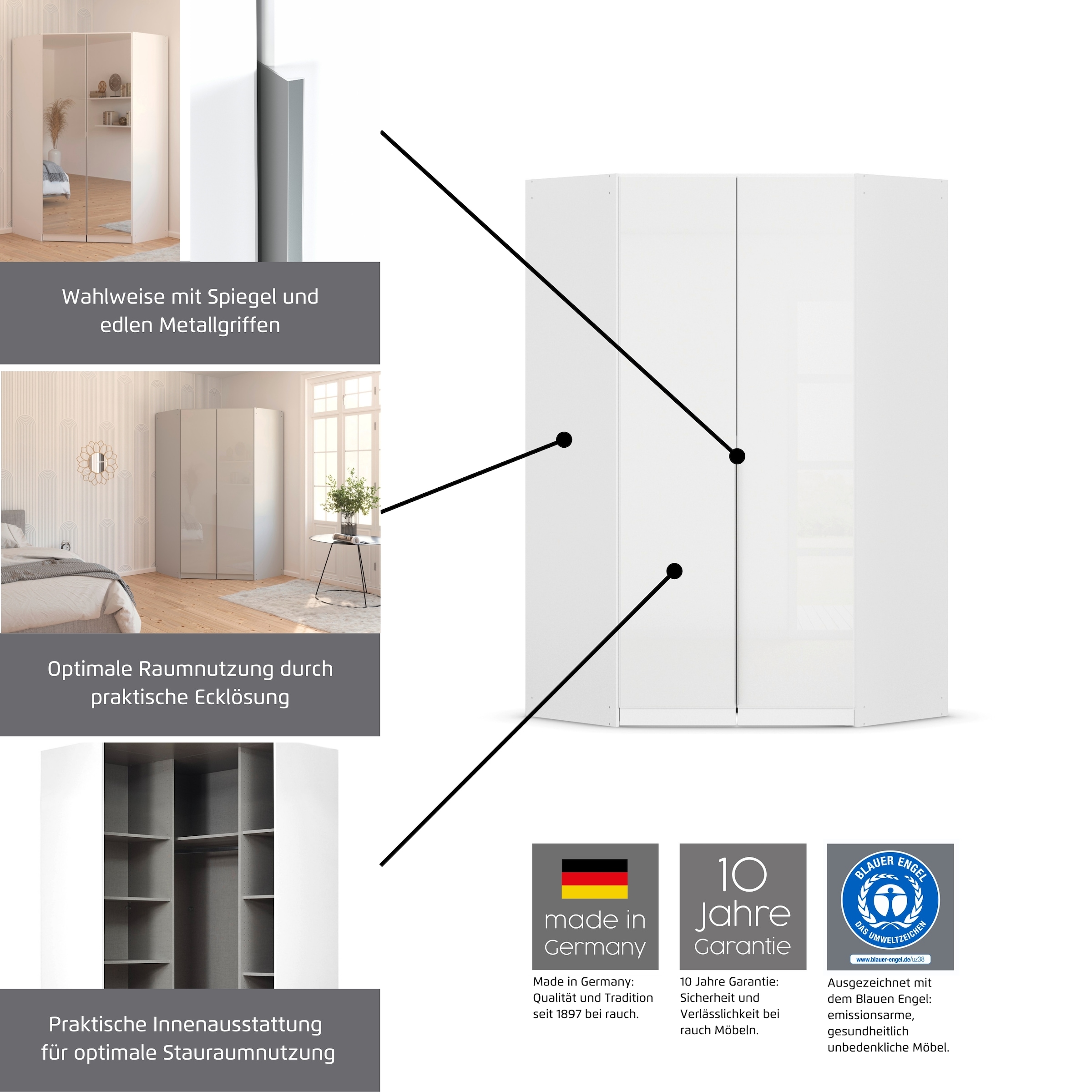OTTO home Eckkleiderschrank "Kleiderschrank Schrank Ankleidezimmer Schlafzi günstig online kaufen
