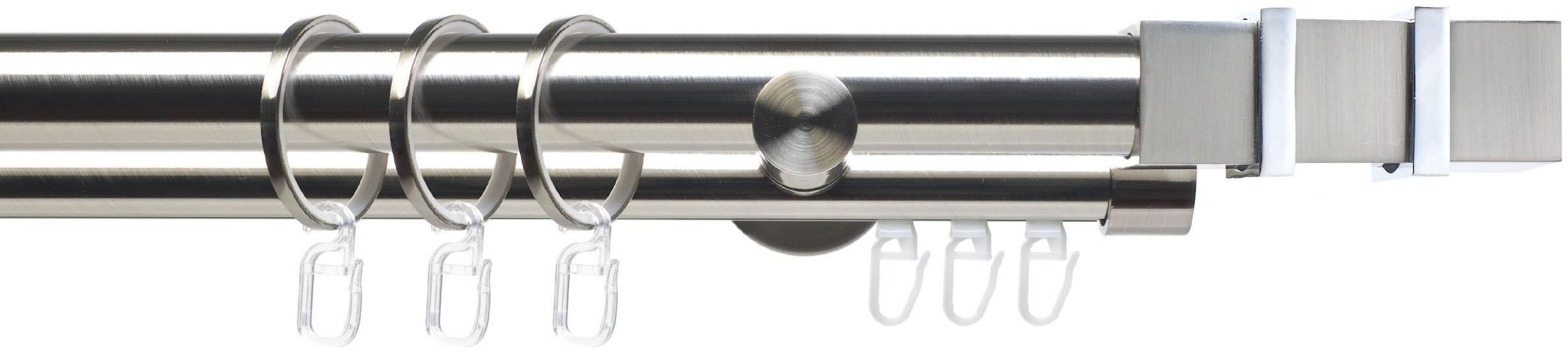Liedeco Gardinenstange "CELQUADE02SG2L" Ø 25 mm 2 läufig-läufig Fixmaß 2-lä günstig online kaufen