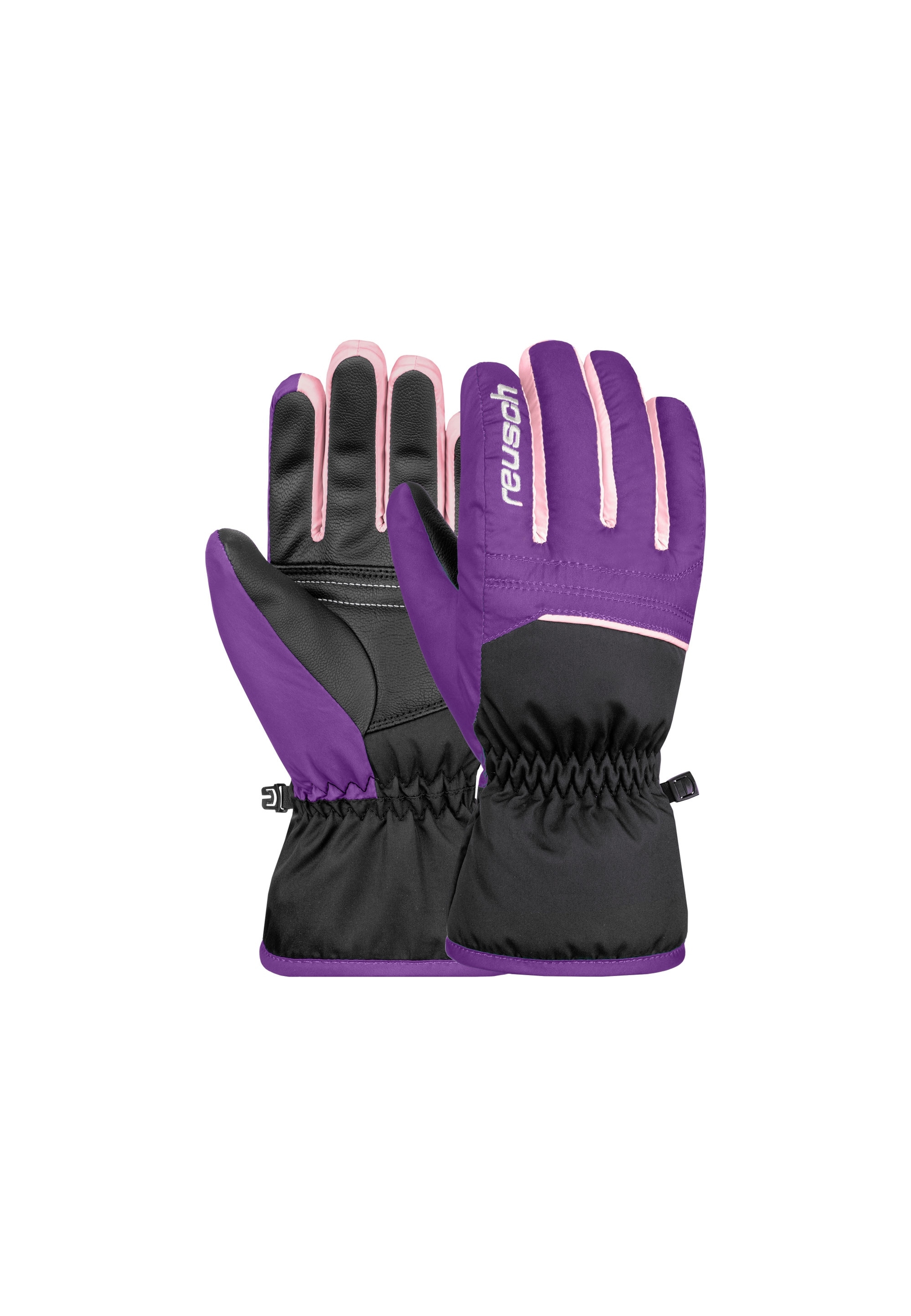 REUSCH Mädchen Skihandschuhe "Alan Junior", lila, Gr. 5, mehrfarbig, 94% Polyester, 6% Lederimitat, Handschuhe, in warmer, winddichter unf extra