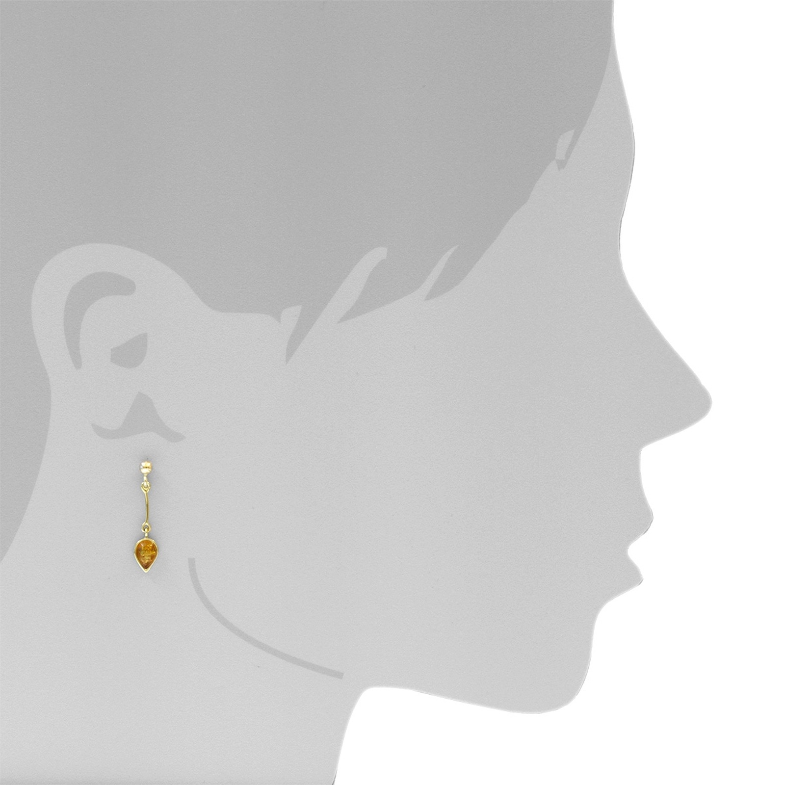 OSTSEE-SCHMUCK Paar Ohrhänger »- Classic 7 x 5 mm - Gold 333/000 - Bernstein«