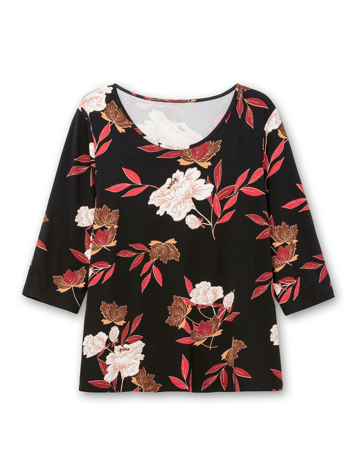 Sheego 3/4-Arm-Shirt »Große Größen«, mit Blumenprint, aus Viskosejersey