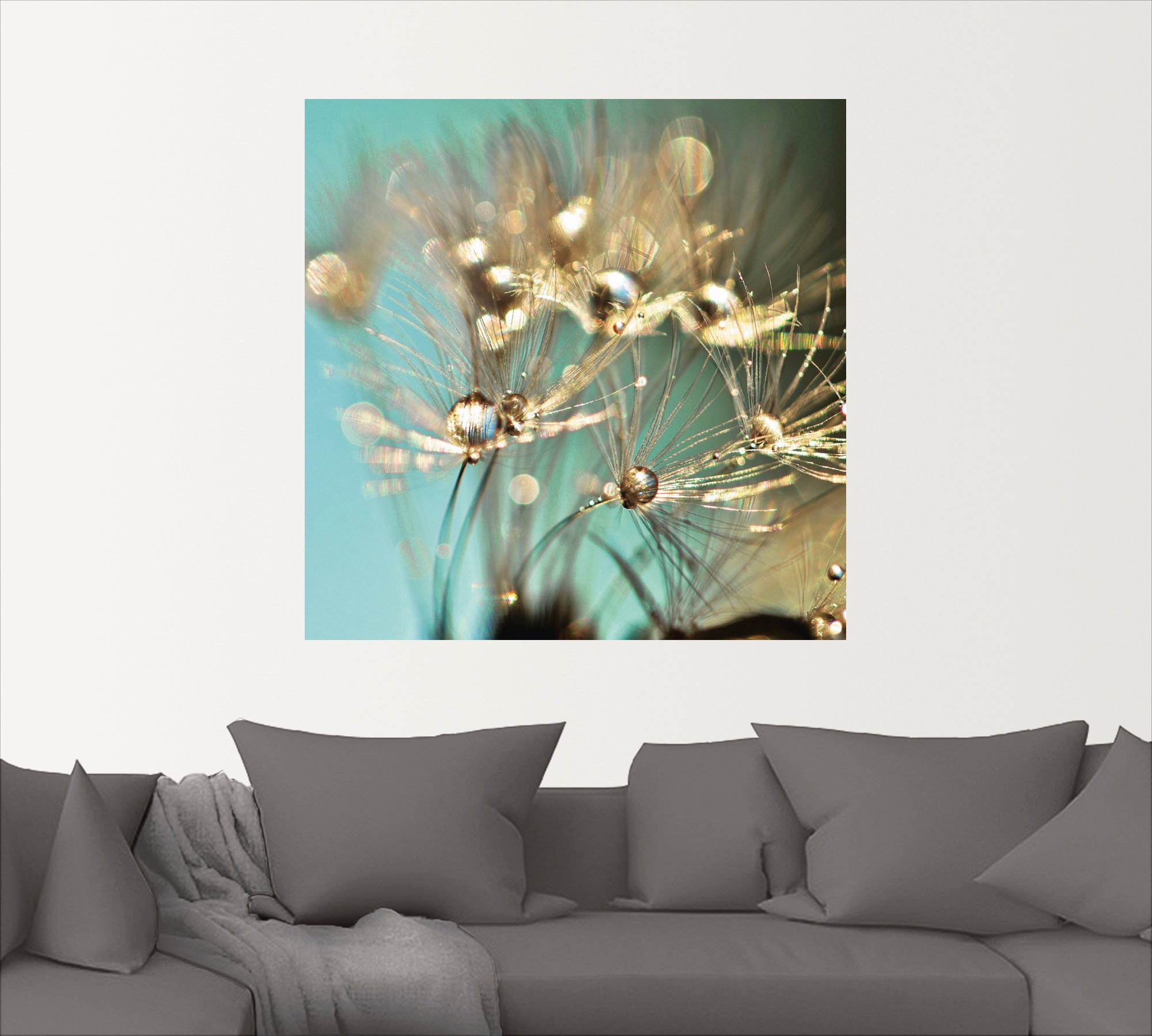 Artland Wandbild »Pusteblume glänzendes Gold«, Blumen, (1 St.), als Alubild, Outdoorbild, Leinwandbild, Poster, Wandaufkleber