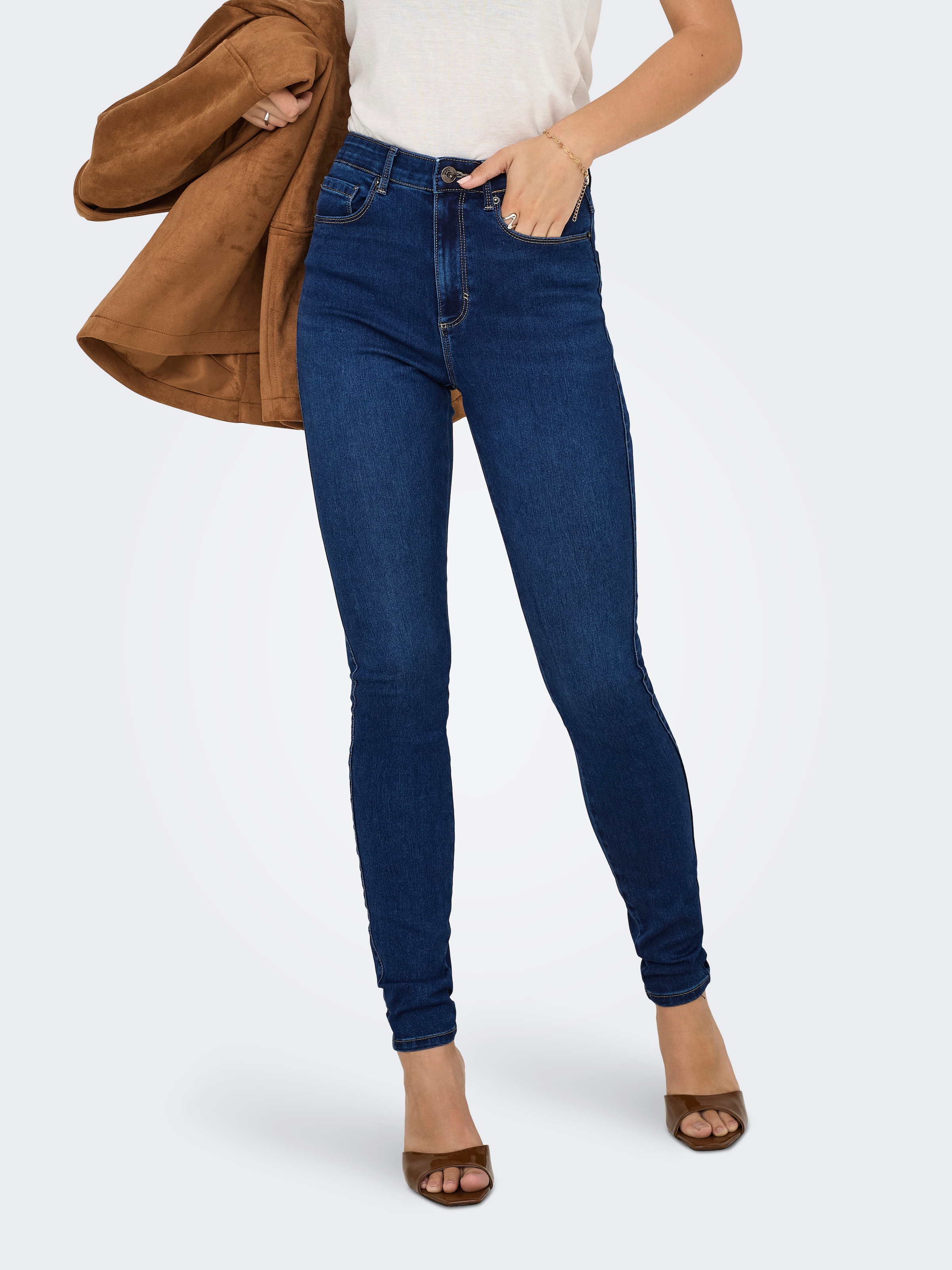ONLY Skinny-fit-Jeans "ONLRAY HIGH WAIST SKINNY DNM BOX" günstig online kaufen