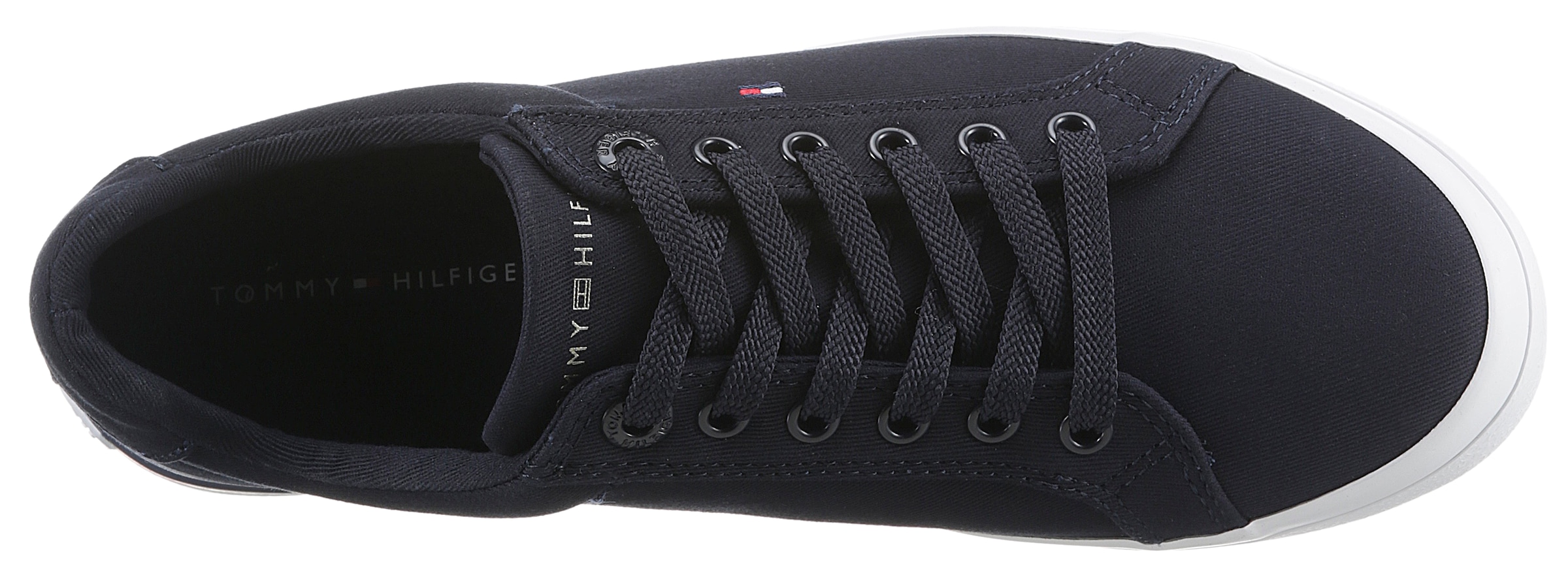 Tommy Hilfiger Sneaker »ESSENTIAL STRIPES SNEAKER«, mit Streifen in der Laufsohle, Freizeitschuh, Halbschuh, Schnürschuh