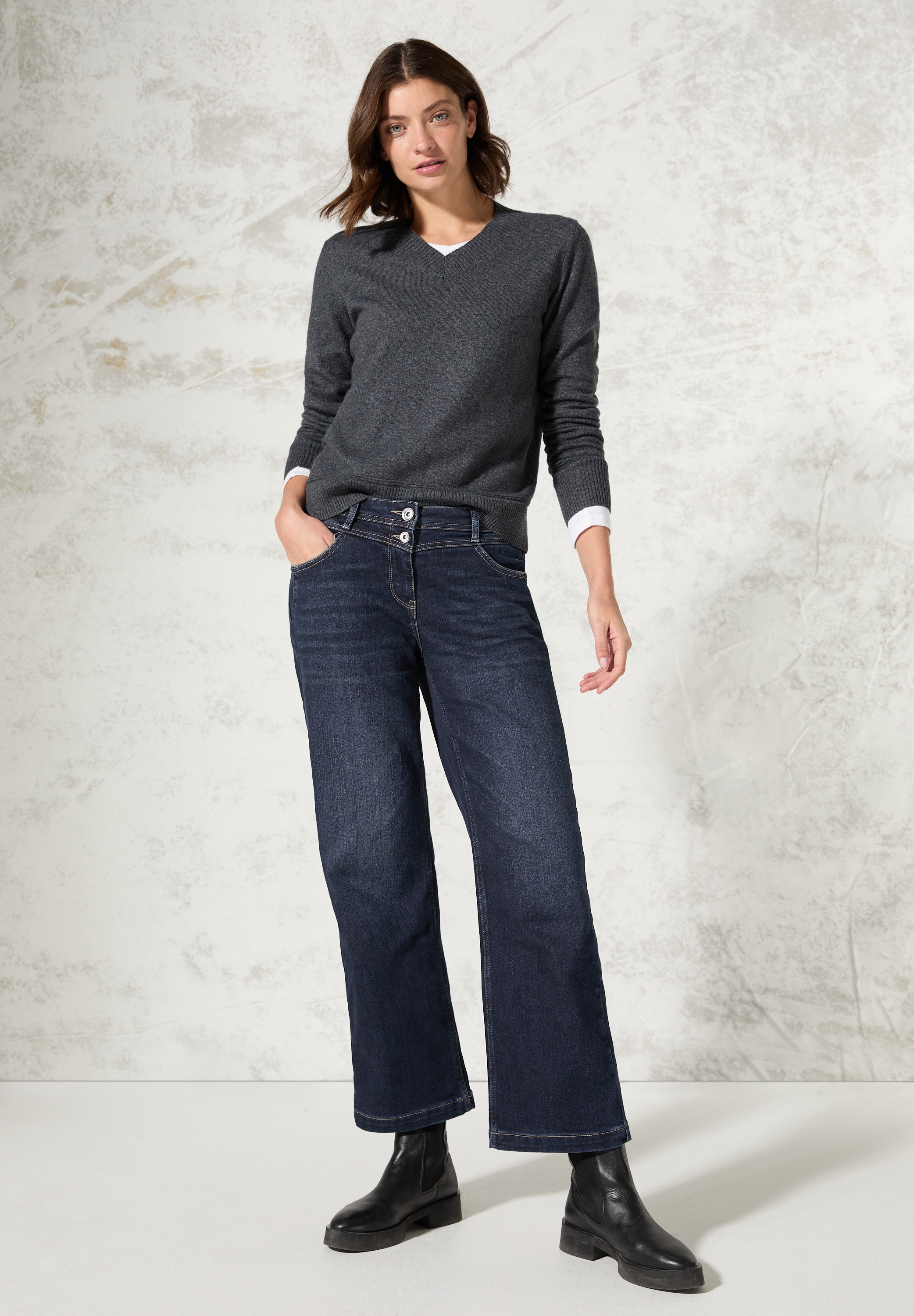 Cecil Weite Jeans, High Waist