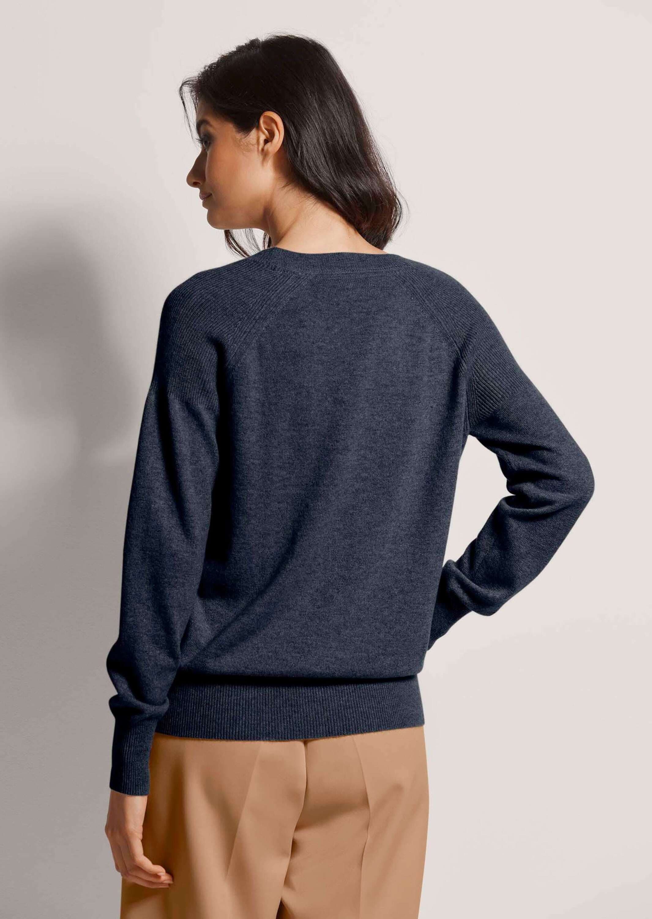 MADELEINE Longpullover »Pullover Kaschmirpullover mit V-Ausschnitt«