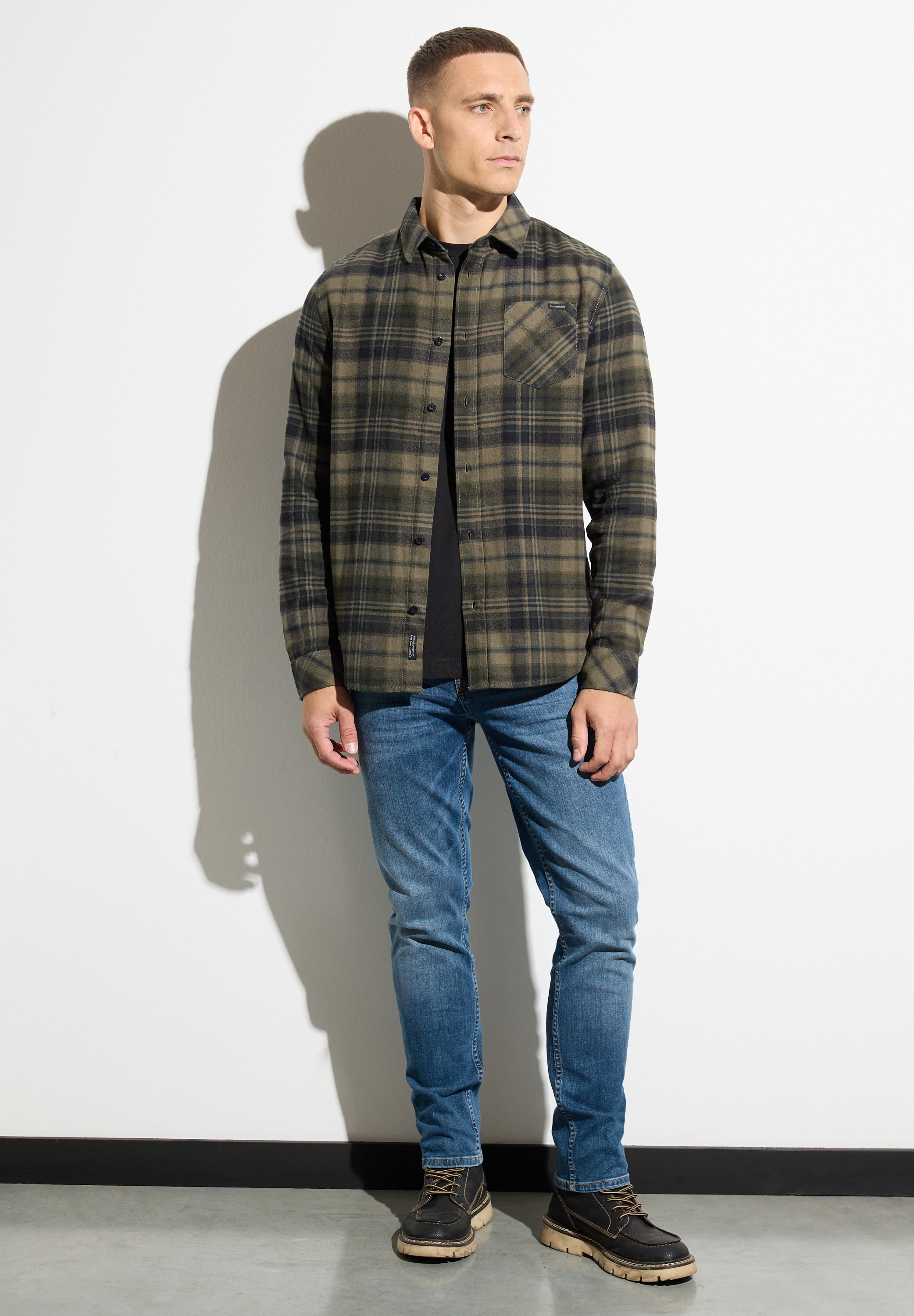 STREET ONE MEN Flanellhemd, mit Brusttasche