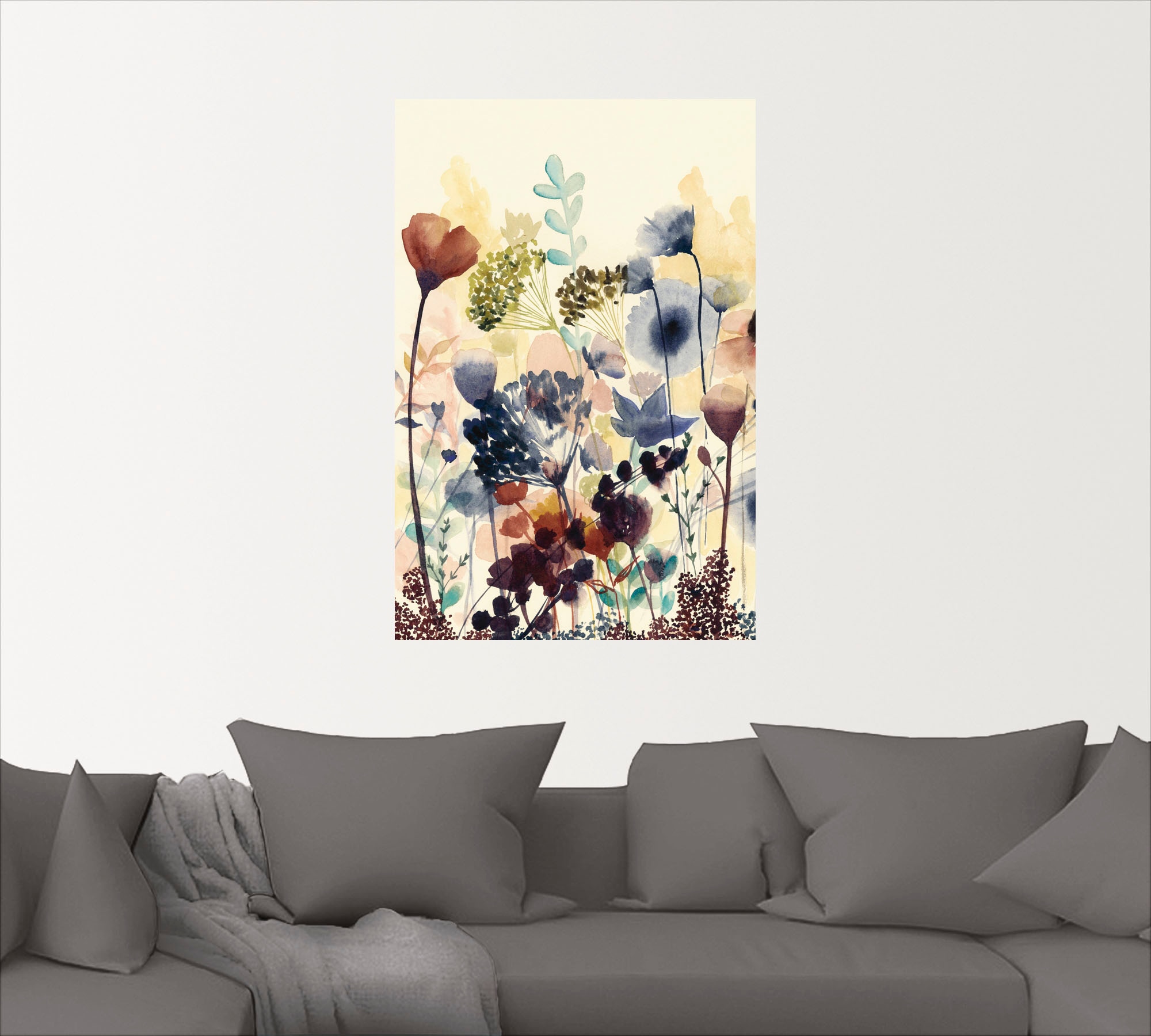 Artland Wandbild »Sonnengetrocknete Blüten I«, Blumenwiese, (1 St.), als Alubild, Outdoorbild, Leinwandbild, Poster, Wandaufkleber