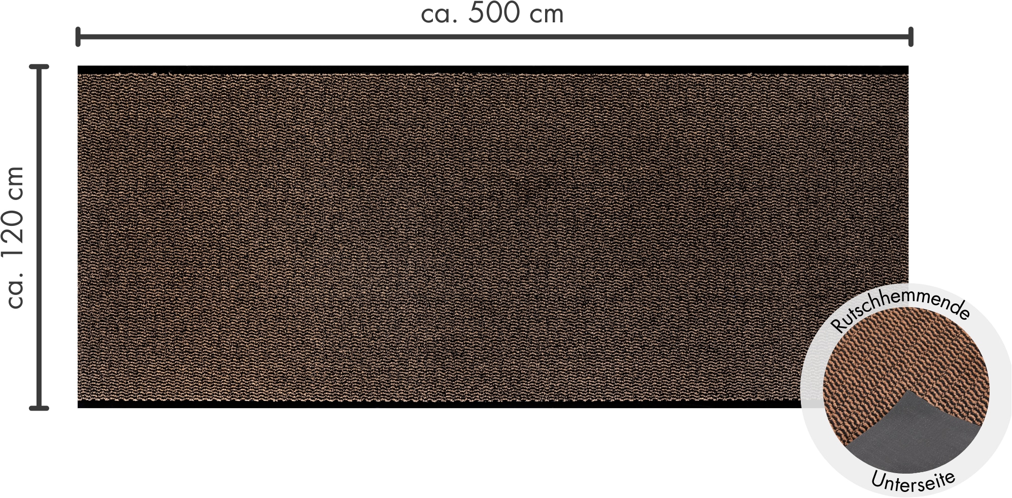ANDIAMO Easy Doormat Brown 500x120cm