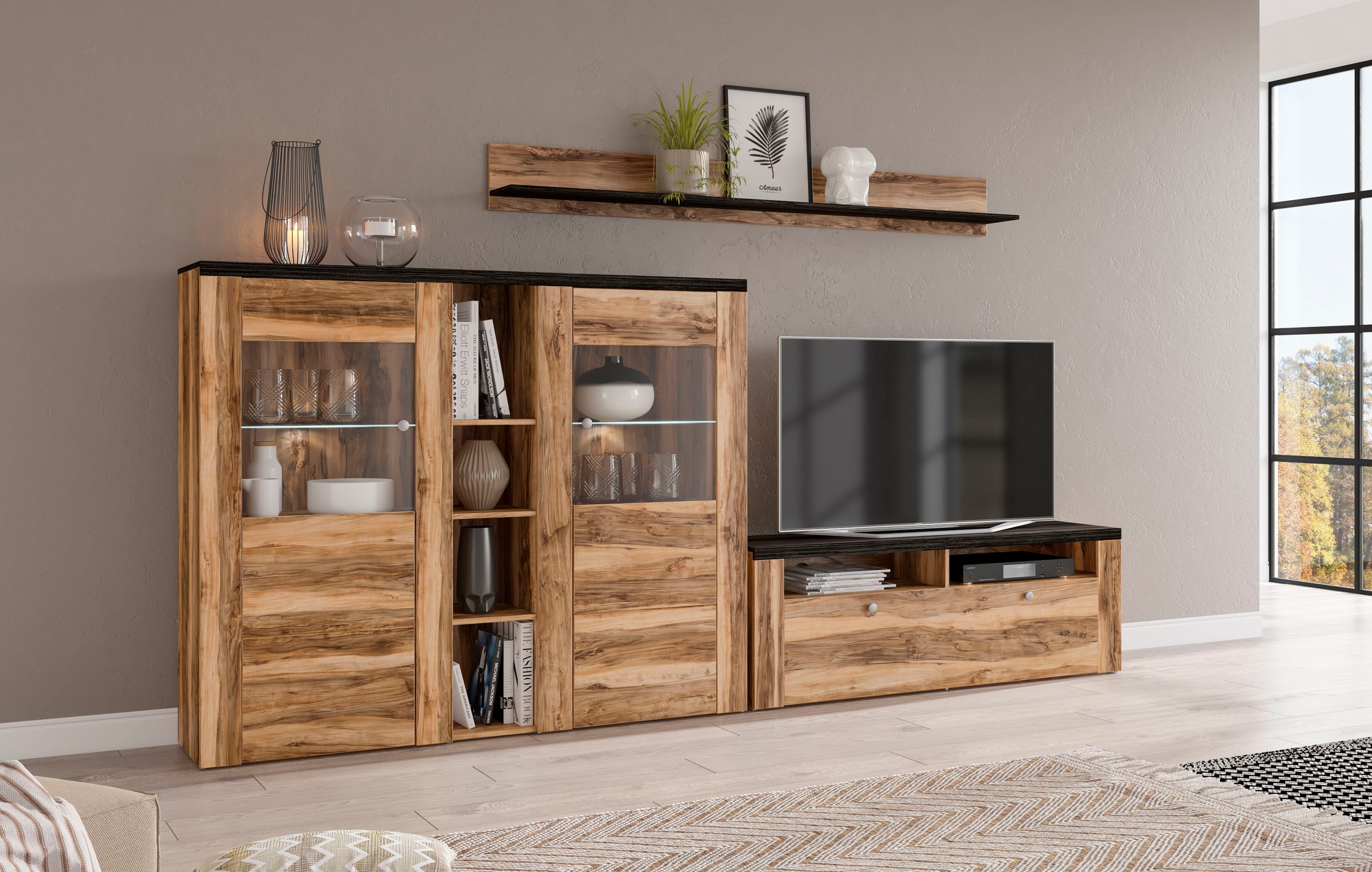 Home affaire Wohnwand "Larona, Wohnwand, Set 3 teilig,", (3 St.), Wohnzimme günstig online kaufen