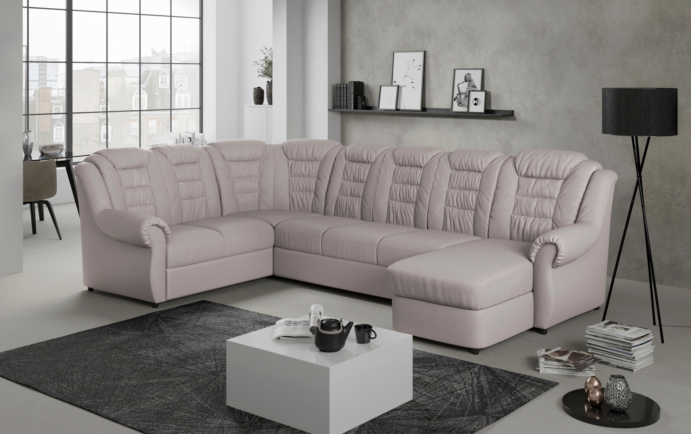 Home affaire Wohnlandschaft "Boston U-Form" mit hoher Rückenlehne, wahlweis günstig online kaufen