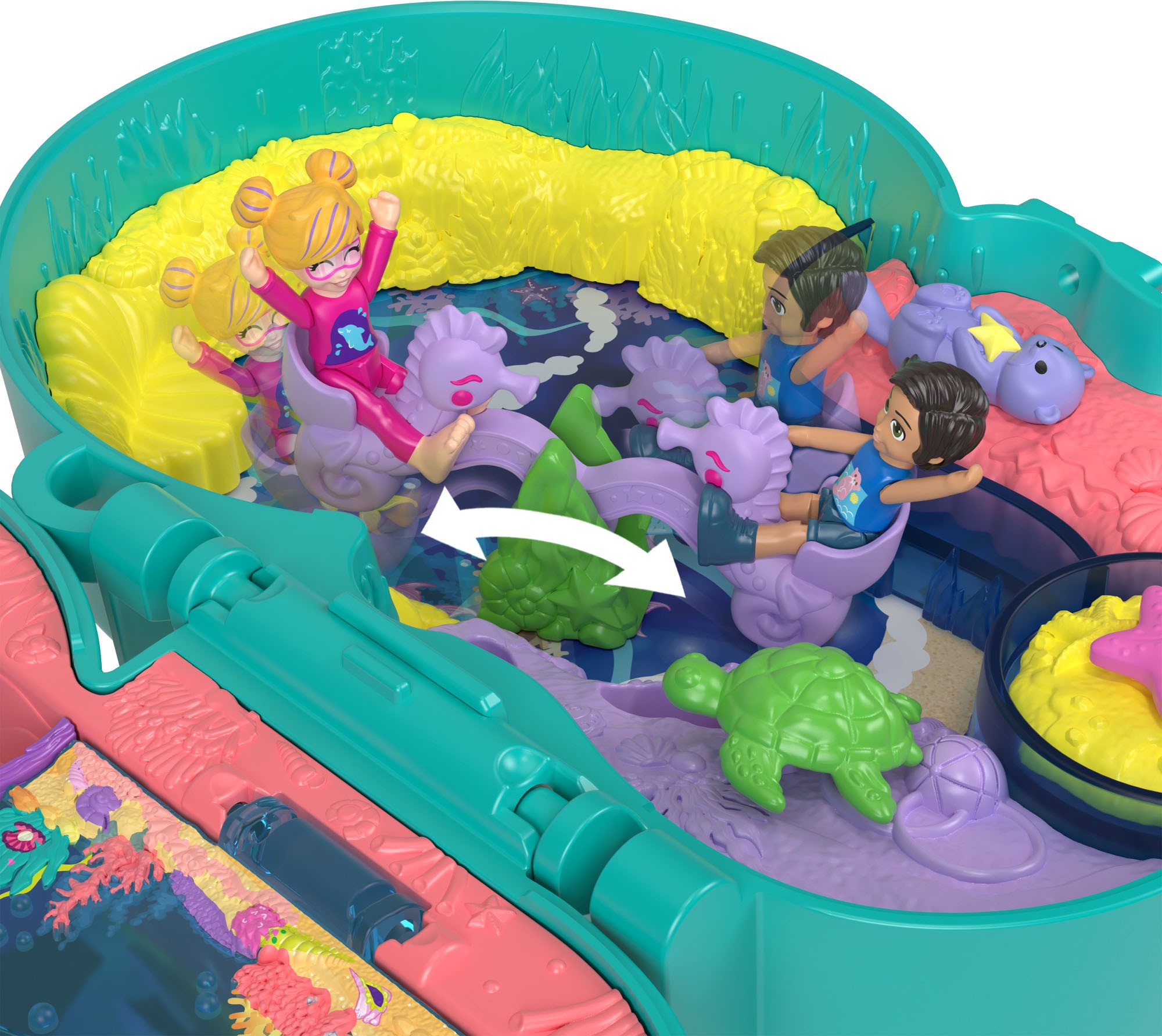 Polly Pocket Spielwelt »Aquarium Schatulle«, mit 2 Figuren und Zubehör