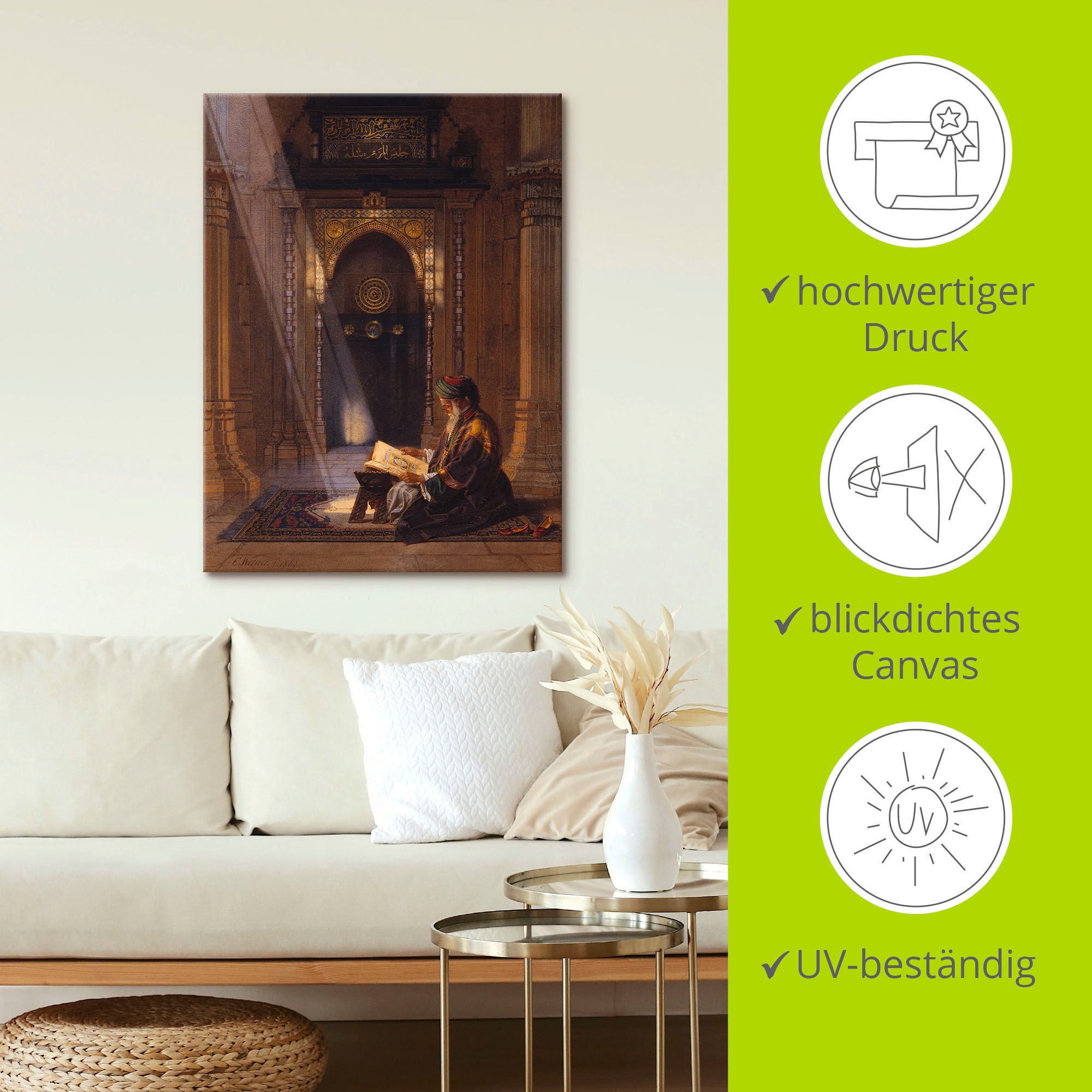Artland Wandbild »In der Moschee.«, Religion, (1 St.), als Leinwandbild, Poster, Wandaufkleber in verschied. Größen