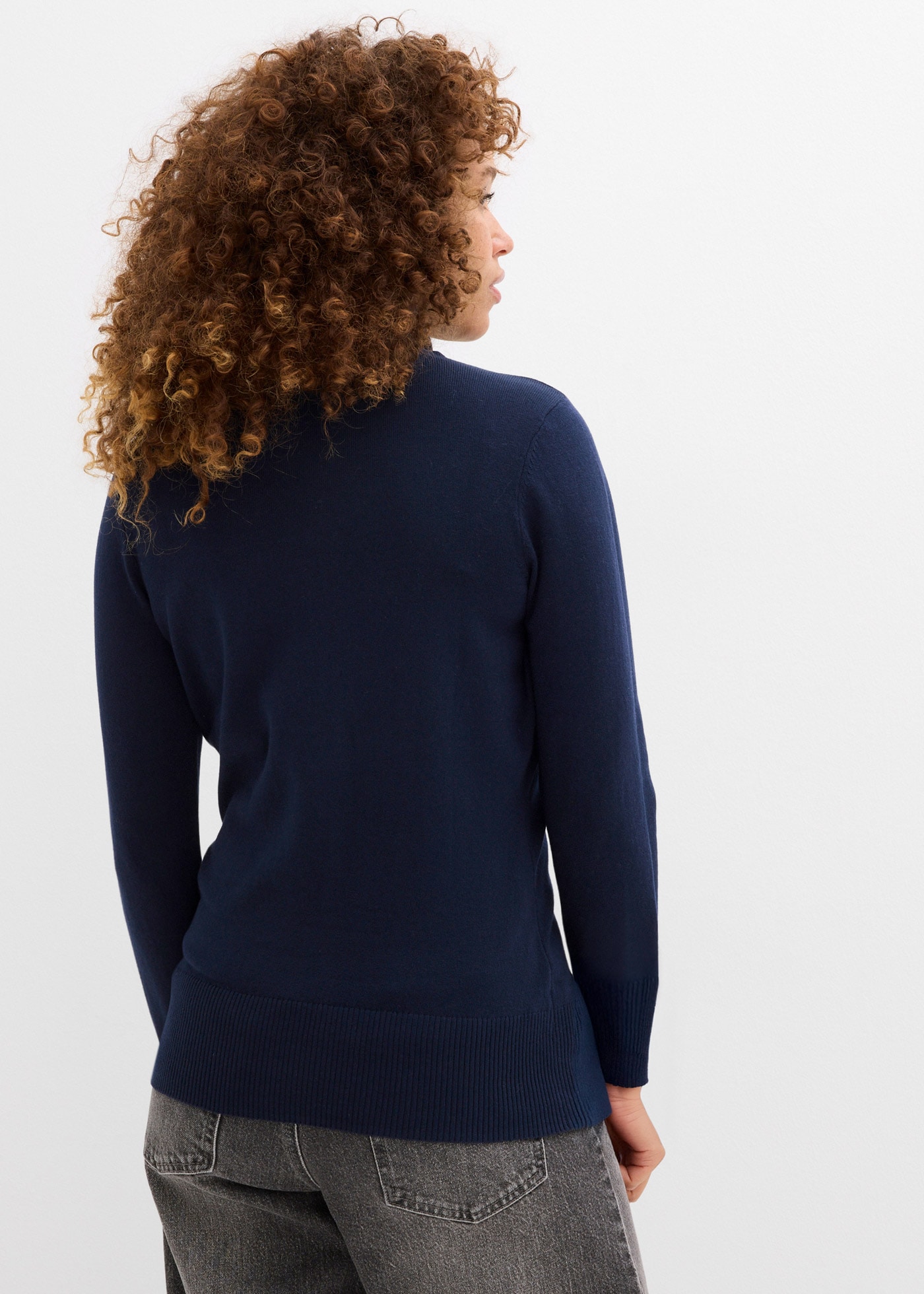 bonprix Rollkragenpullover »Feinstrick-Rollkragenpullover« aus Baumwollmischung, mit hohem Rollkragen, schmale Passform