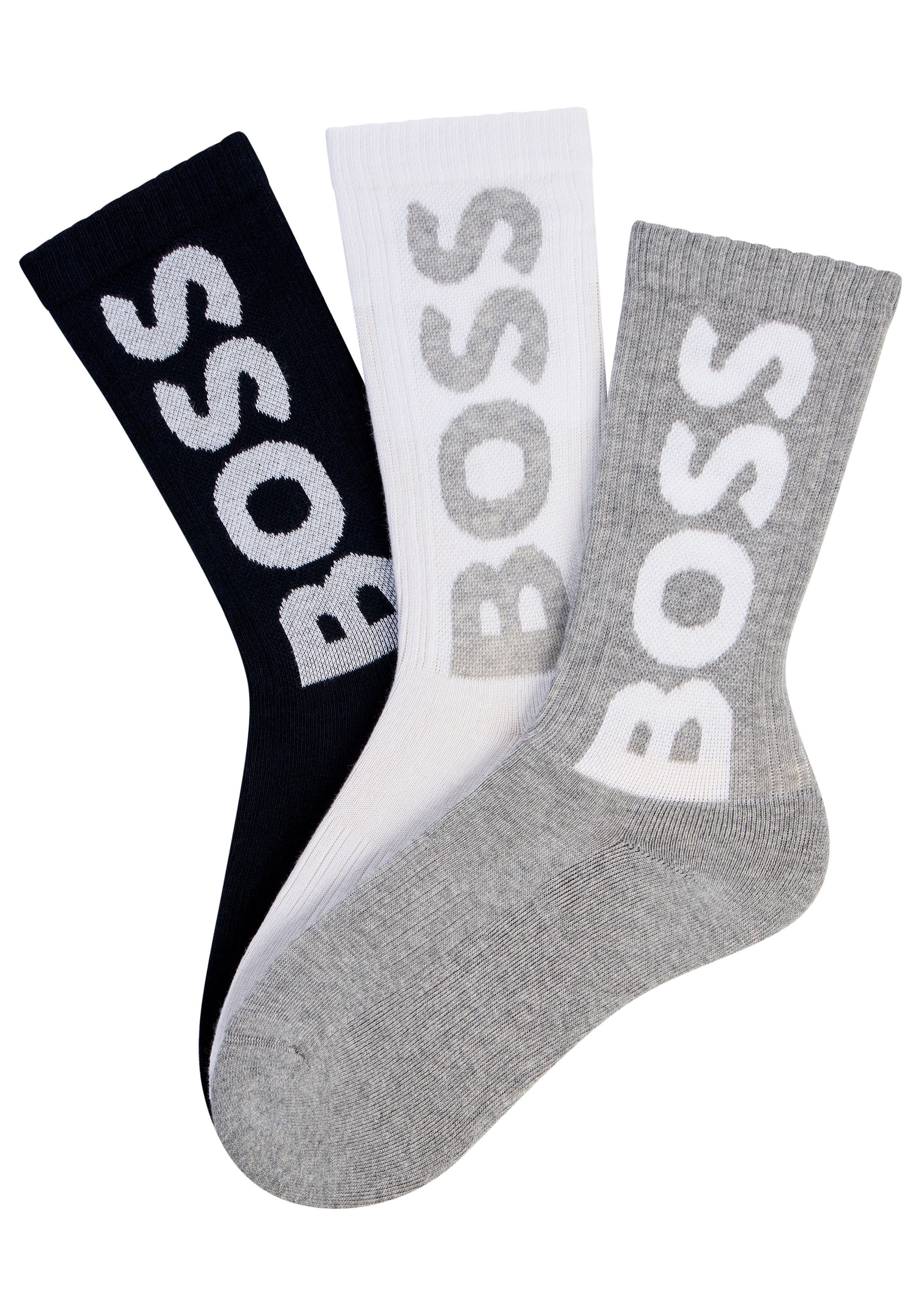 BOSS Socken "3P QS Rib Logo CC" mit Logo günstig online kaufen