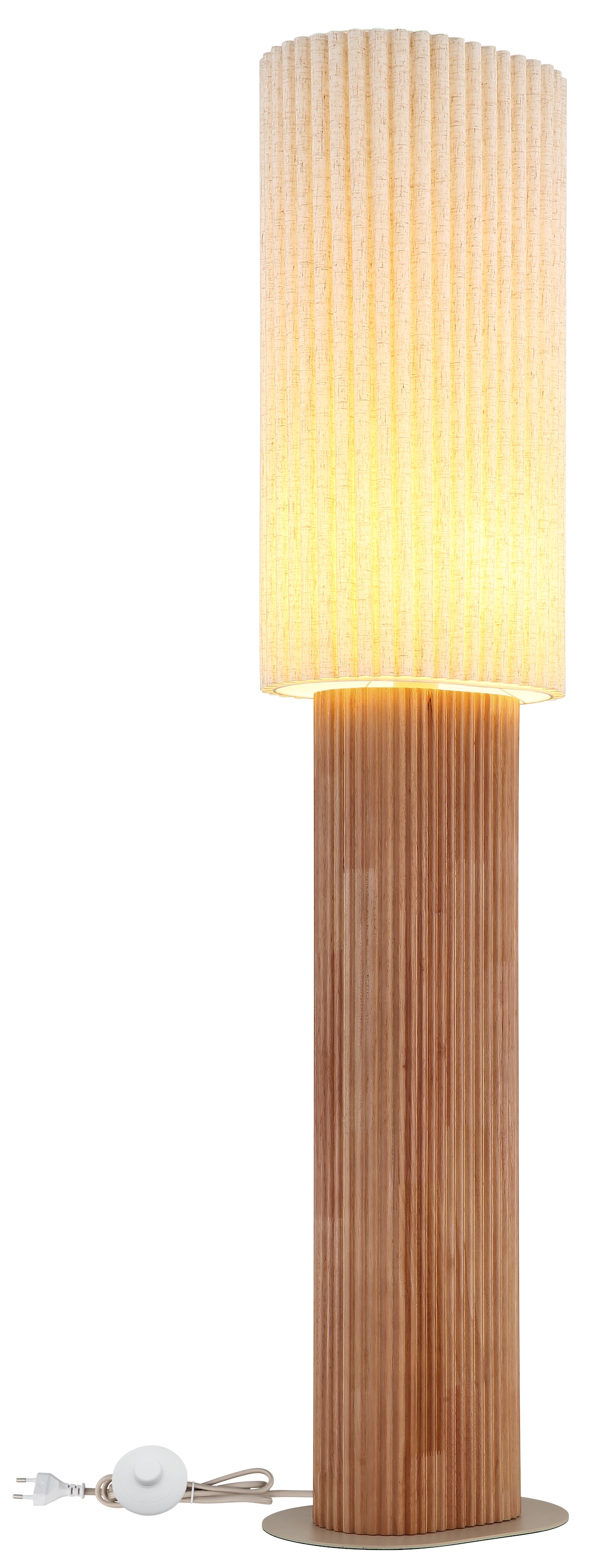 GLOBO LIGHTING Stehlampe »JANNIE« E27 1 Stk. Stehleuchte Holz & Leinen, gemütlich, natürlich & stilvoll