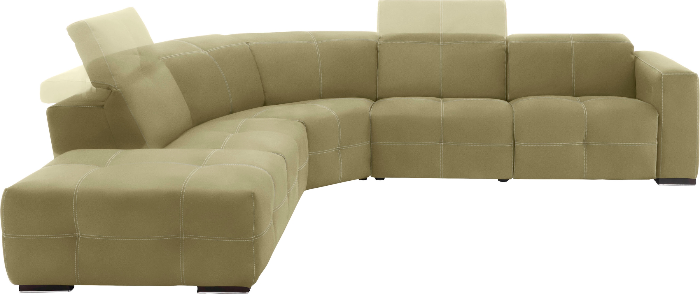 Egoitaliano Ecksofa "Sauvanne, Designsofa der Extraklasse, elegant und bequem, L-Form" wahlweise mit elektrischer Relaxfunktion, Kopfteilverstellung